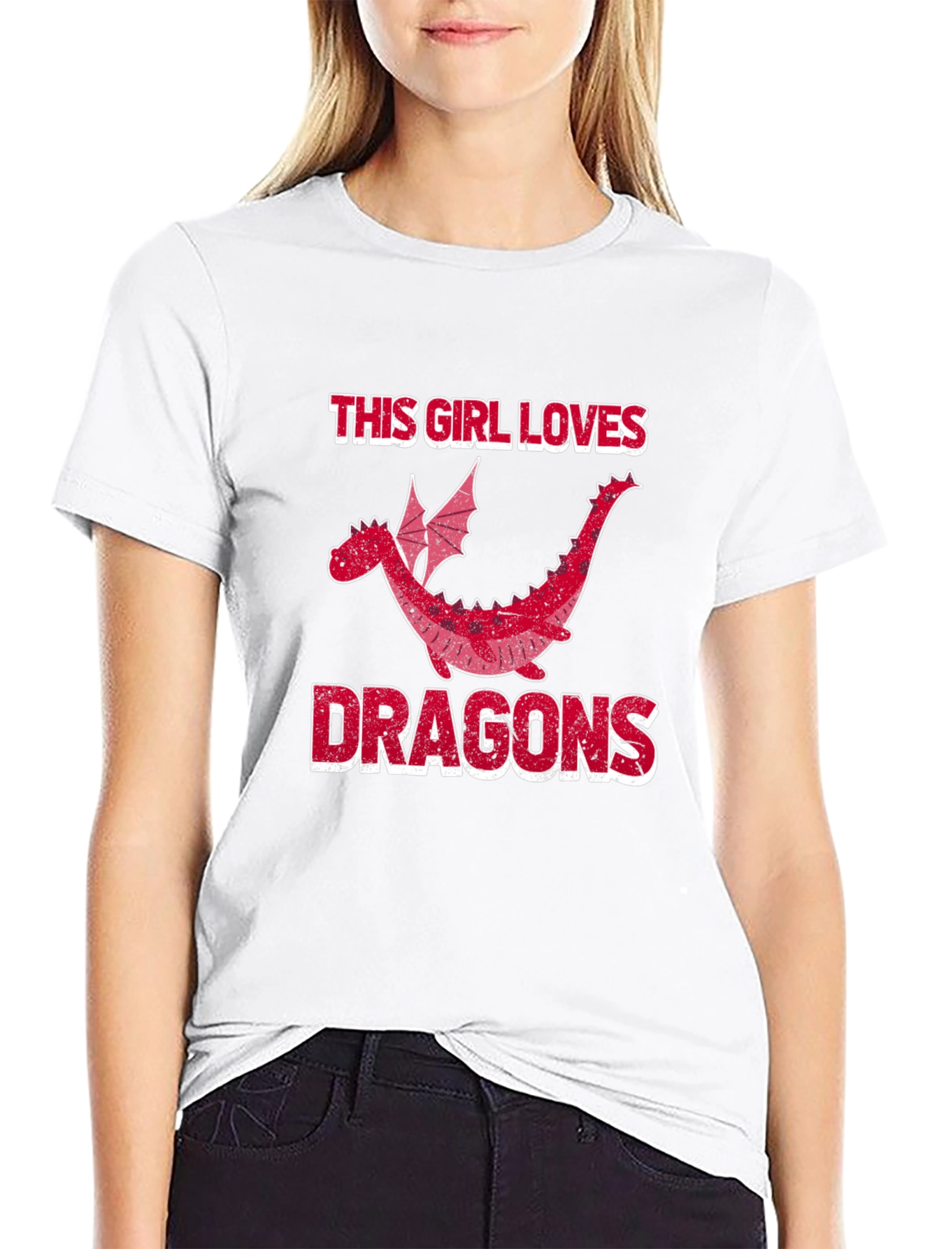 This Girl Loves Dragons T-Shirt - Black Graphic Tee
