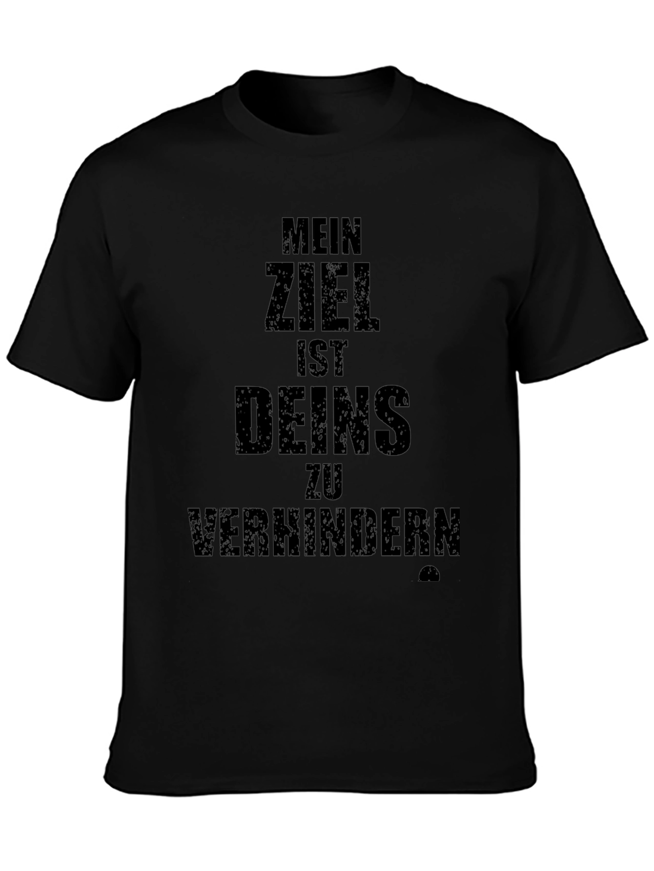 Mens Mein Ziel Graphic Print Black T-Shirt
