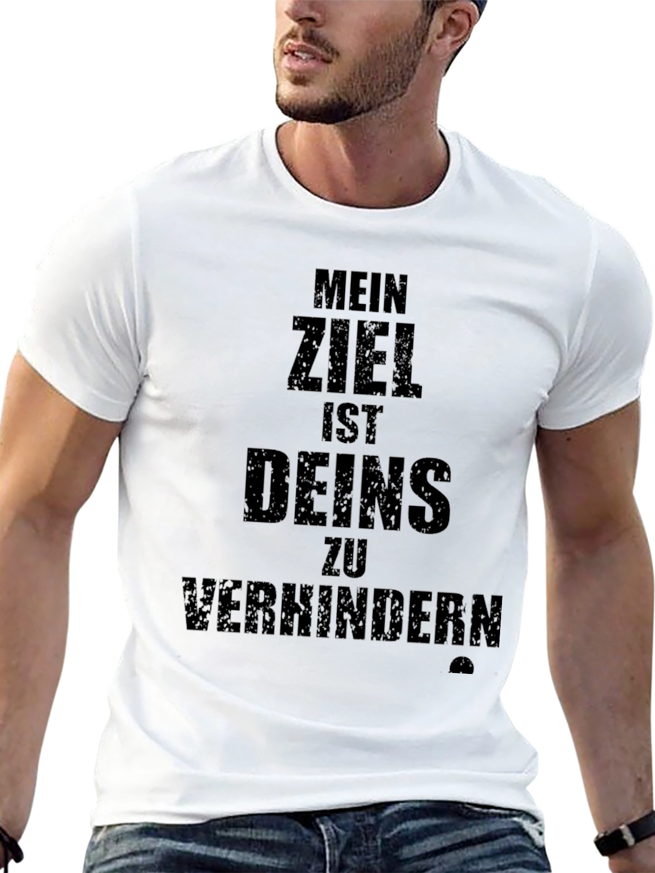 Mens Mein Ziel Graphic Print Black T-Shirt