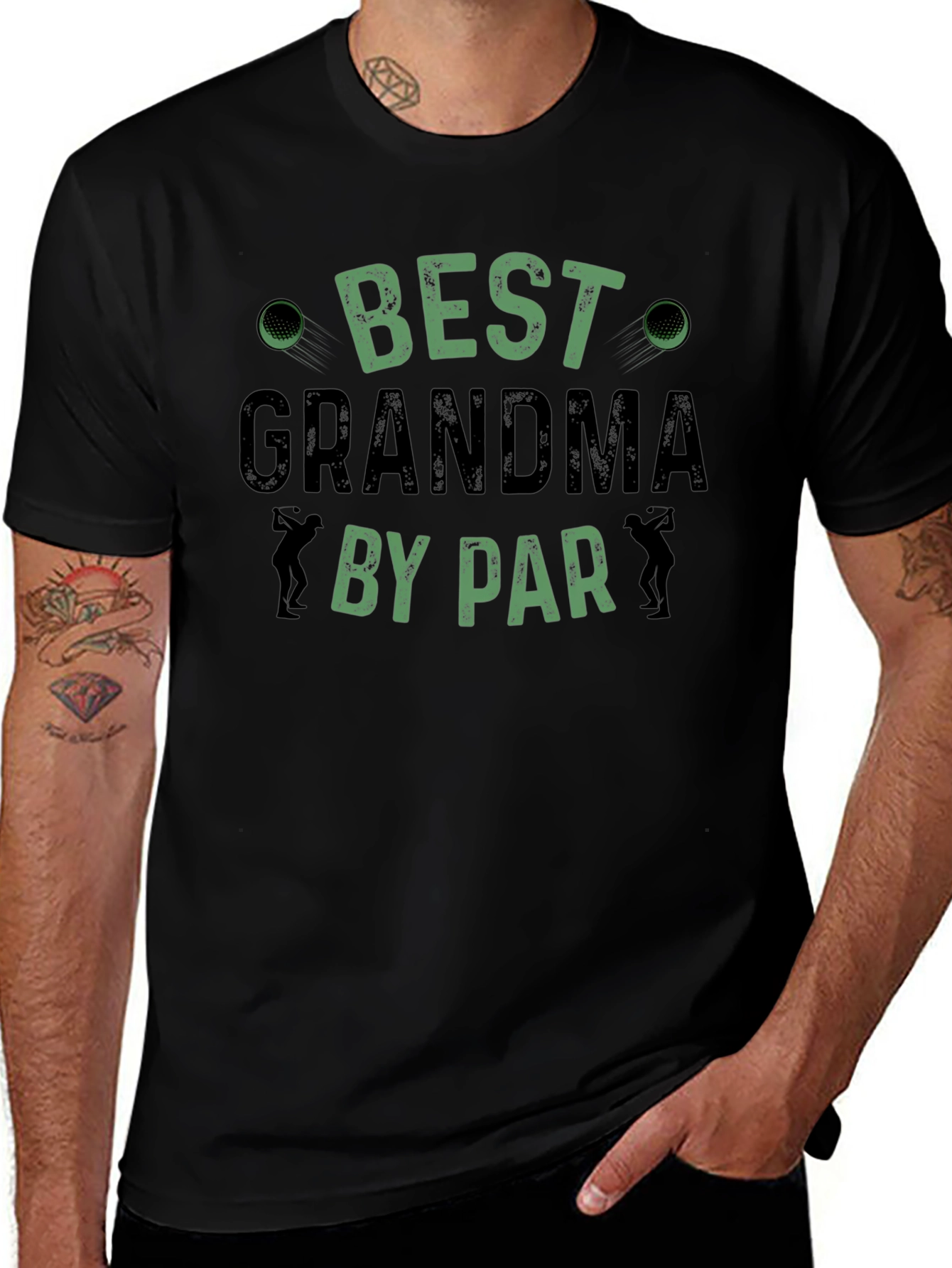 Best Grandma By Par Black T-Shirt