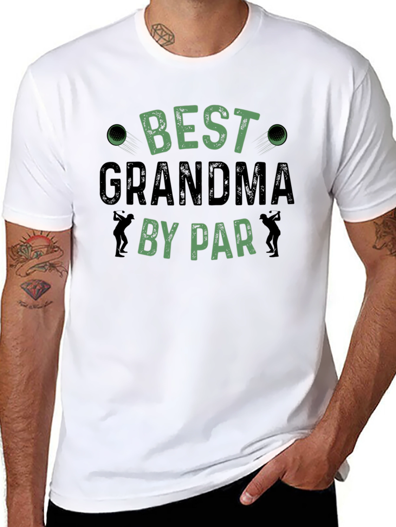 Best Grandma By Par Black T-Shirt