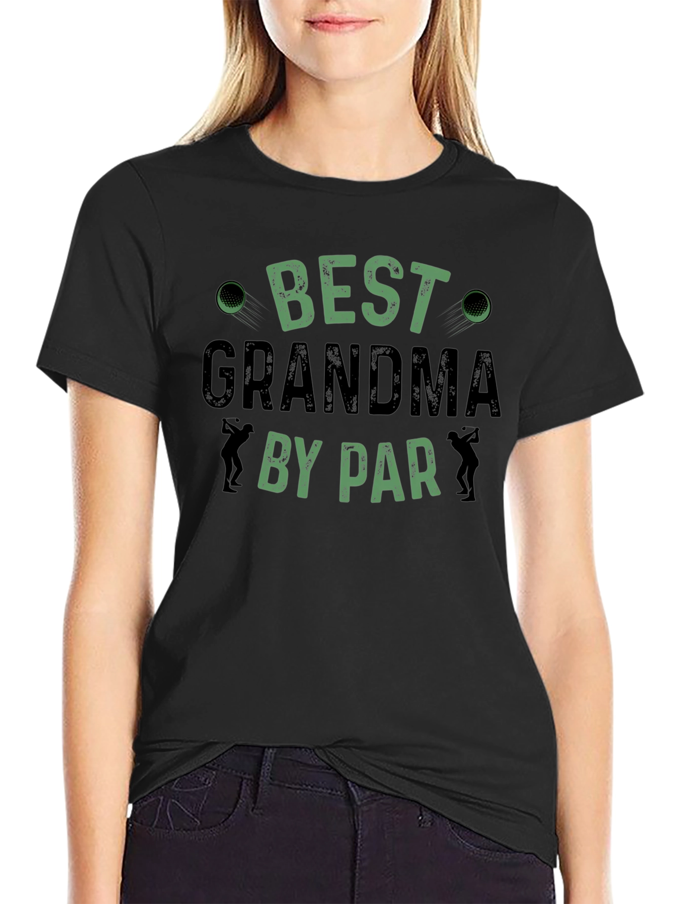 Best Grandma By Par Black T-Shirt