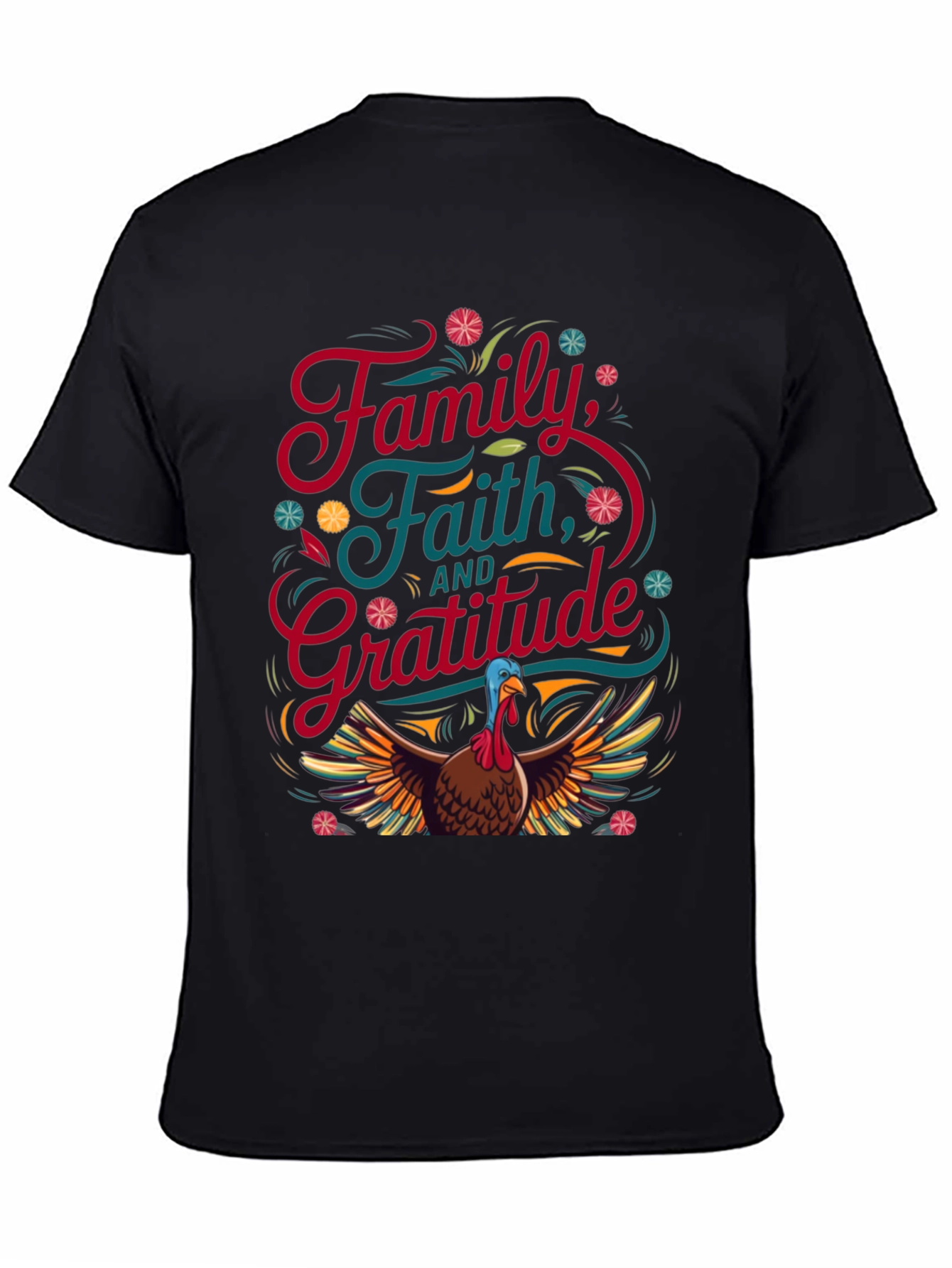 Thanksgiving Family Faith Gratitude Turkey T-Shirt