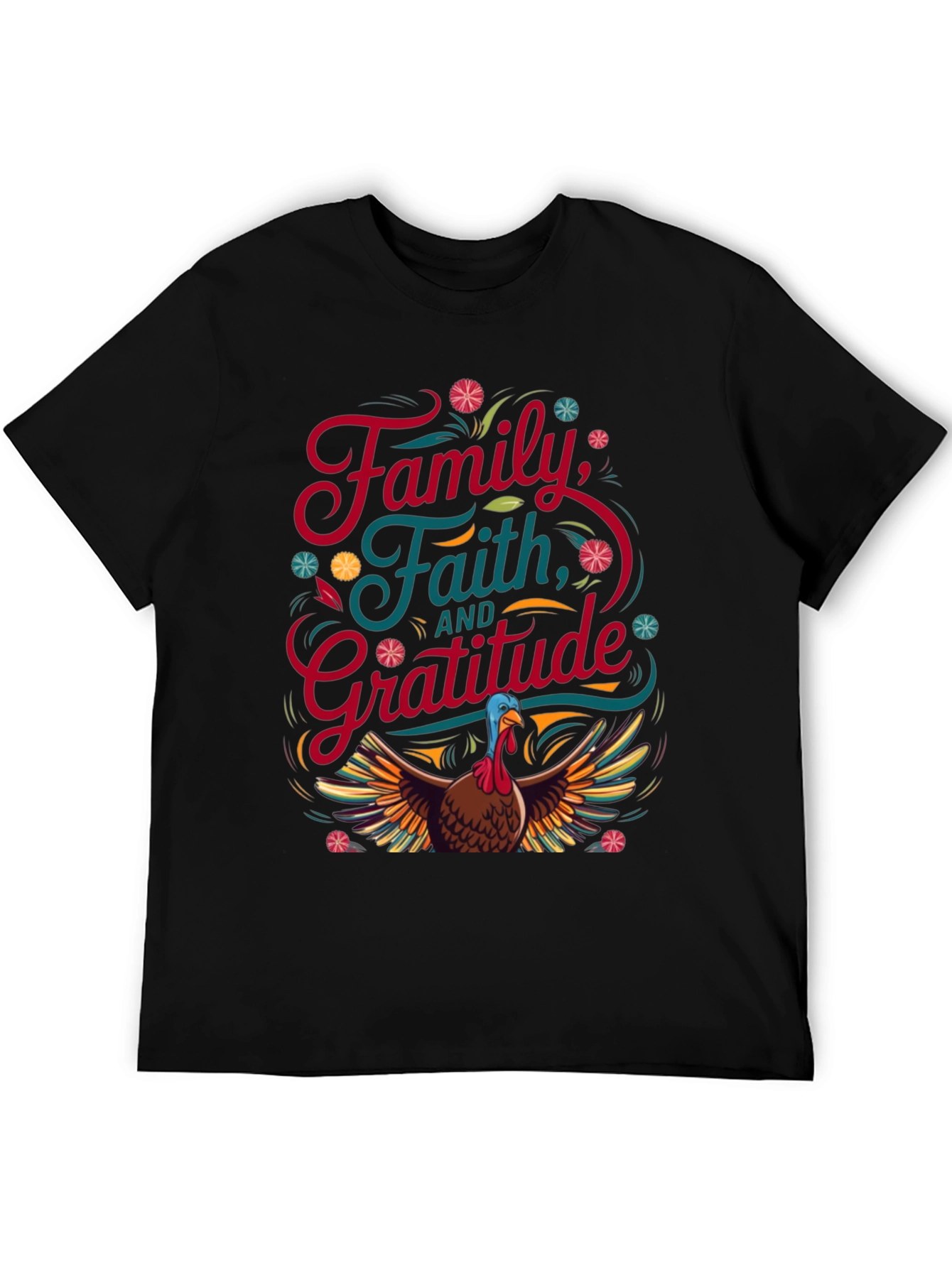 Thanksgiving Family Faith Gratitude Turkey T-Shirt