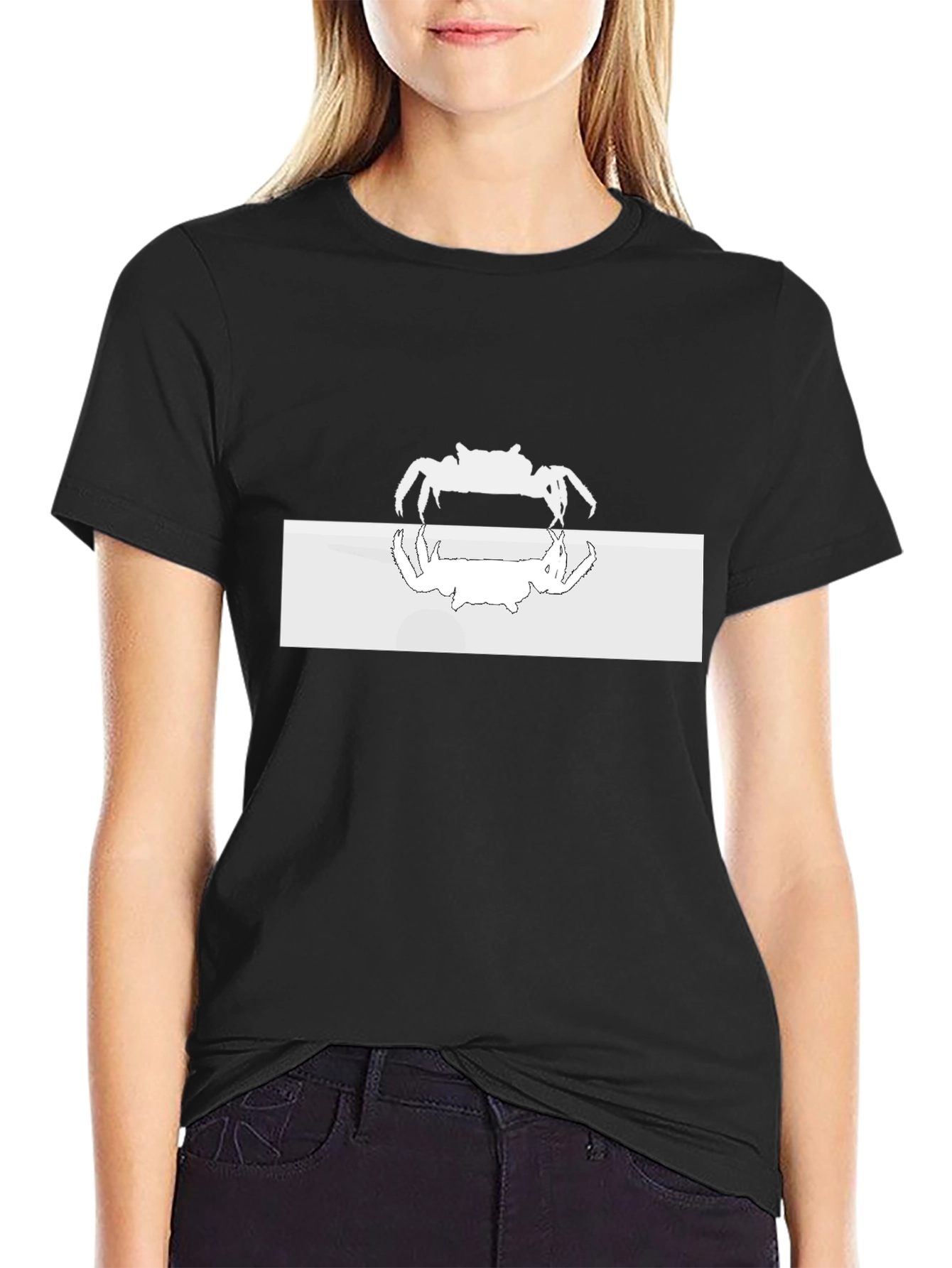 Crab Reflection Graphic Tee - Black Casual Shirt