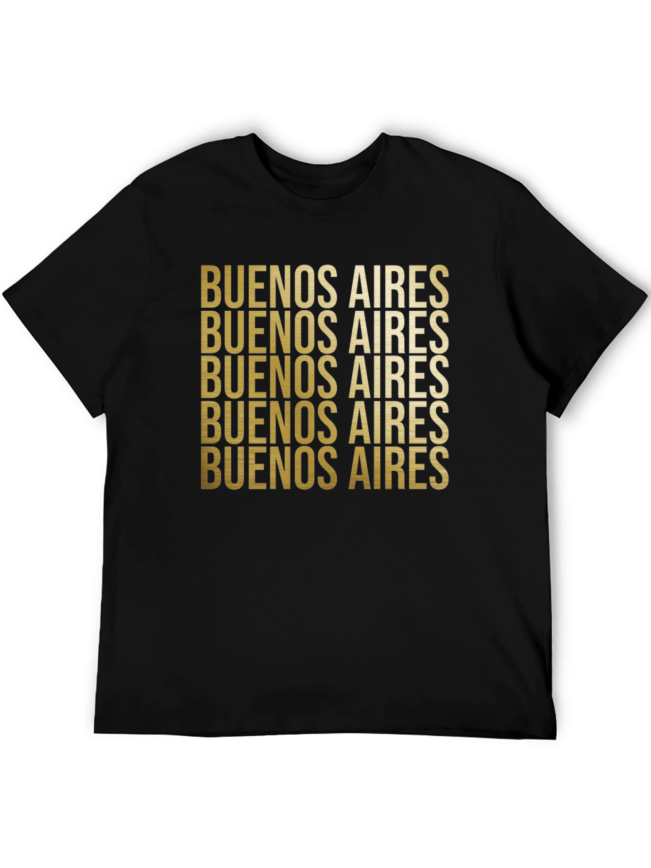 Buenos Aires Gold Text Black Graphic Tee