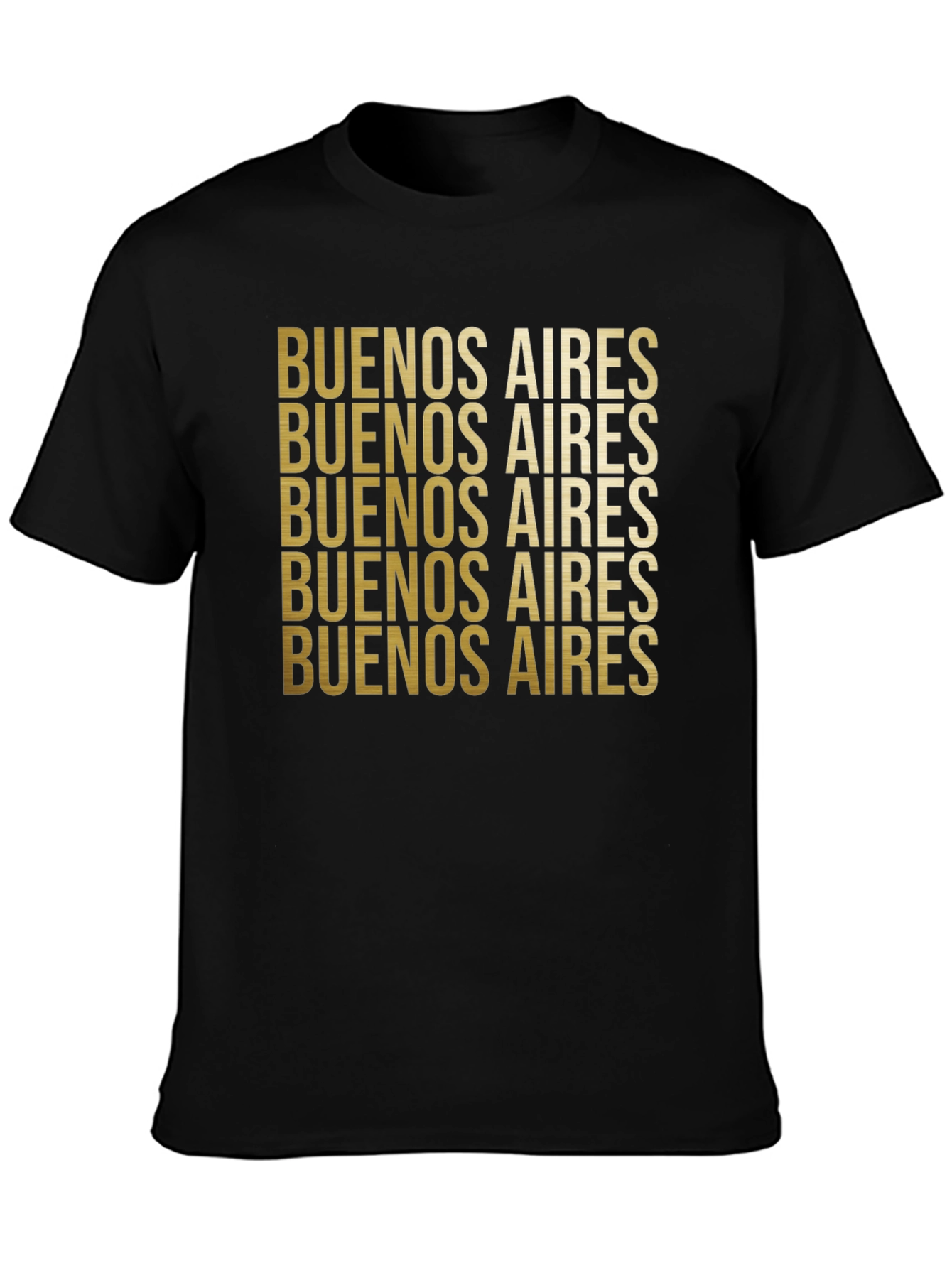 Buenos Aires Gold Text Black Graphic Tee