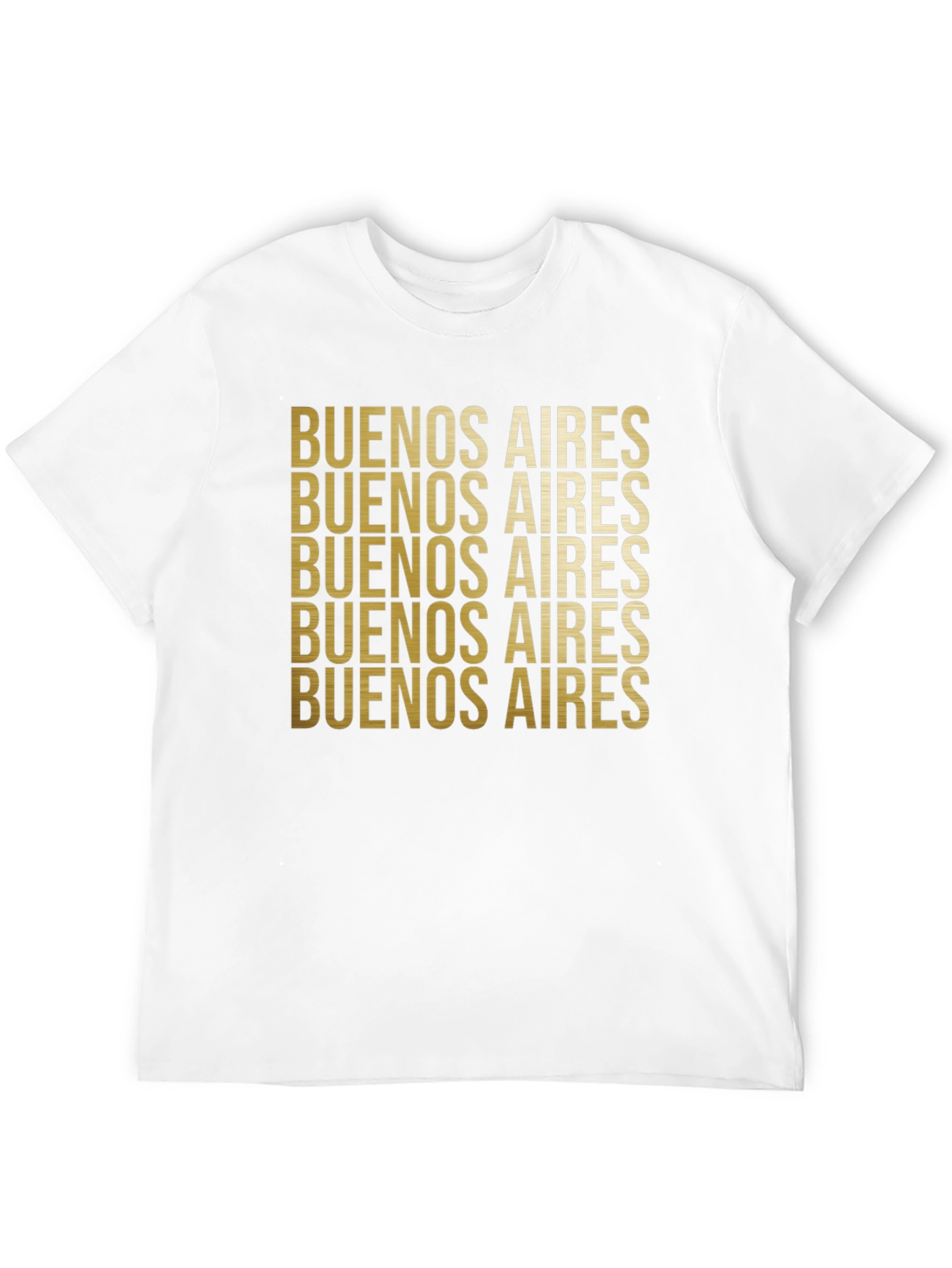 Buenos Aires Gold Text Black Graphic Tee