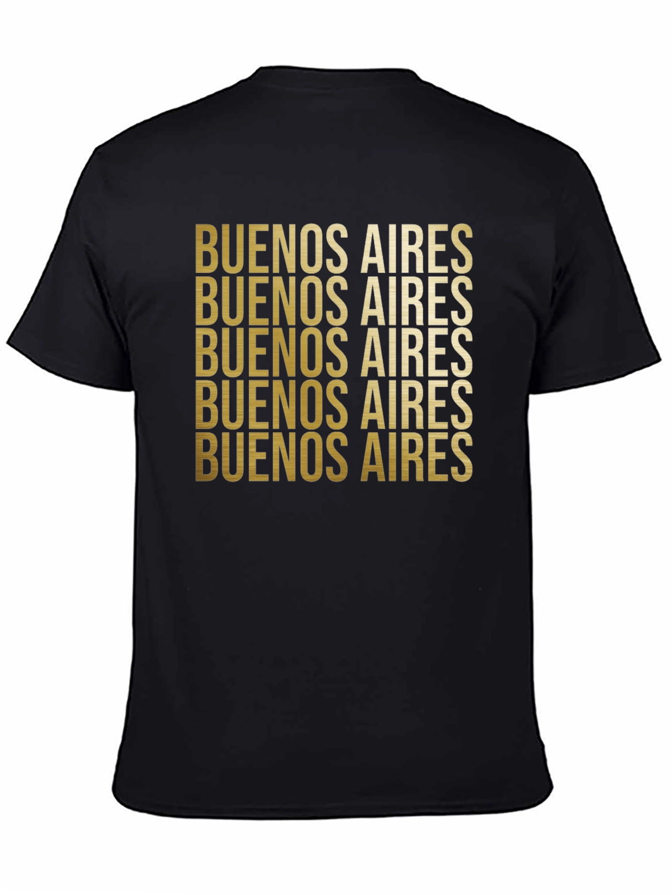 Buenos Aires Gold Text Black Graphic Tee