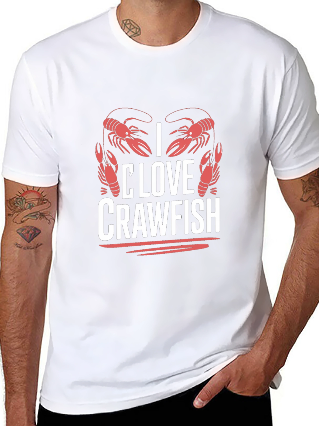 I Love Crawfish Graphic T-Shirt
