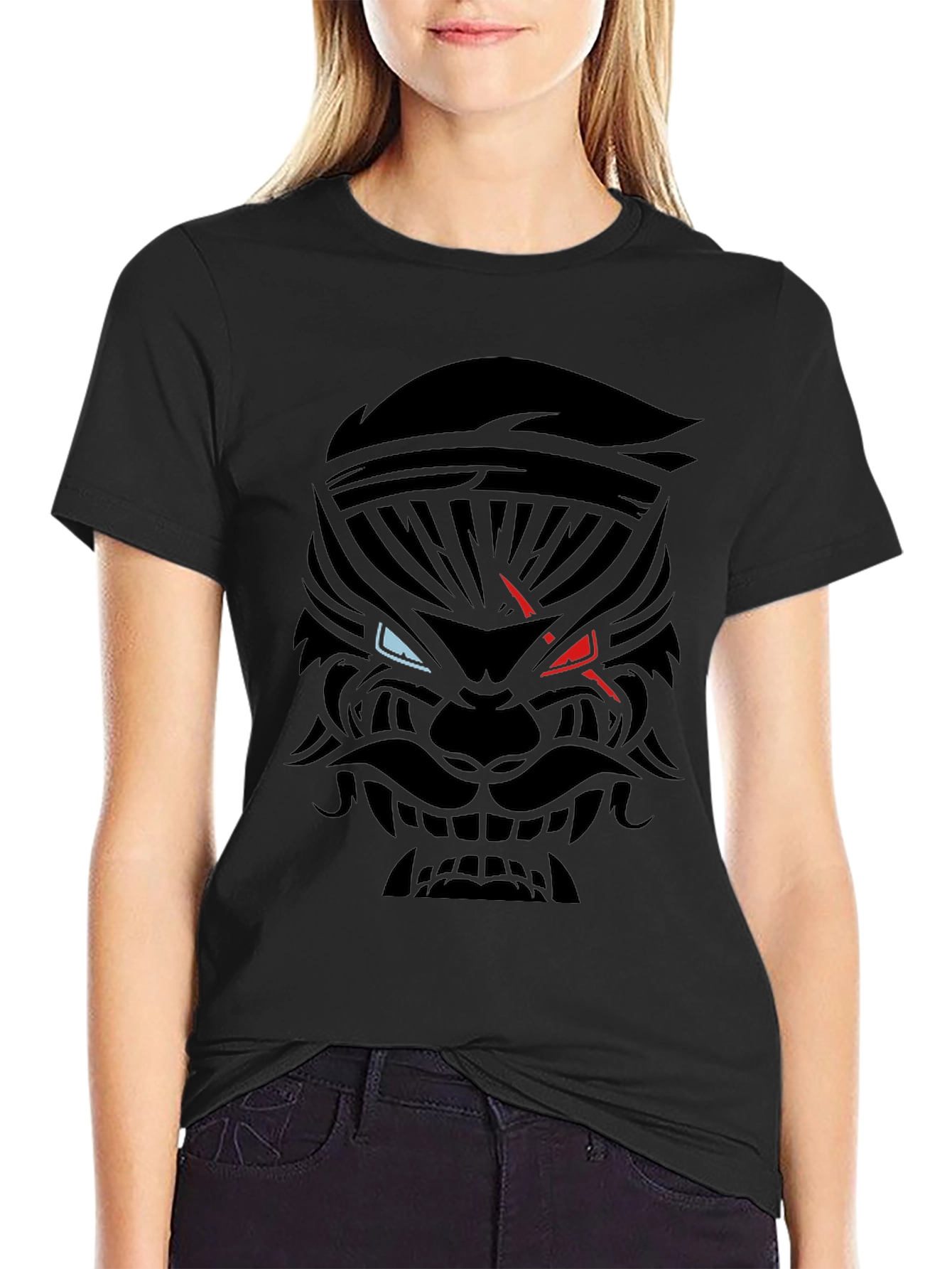 Mens Black Graphic Tee - Warrior Design