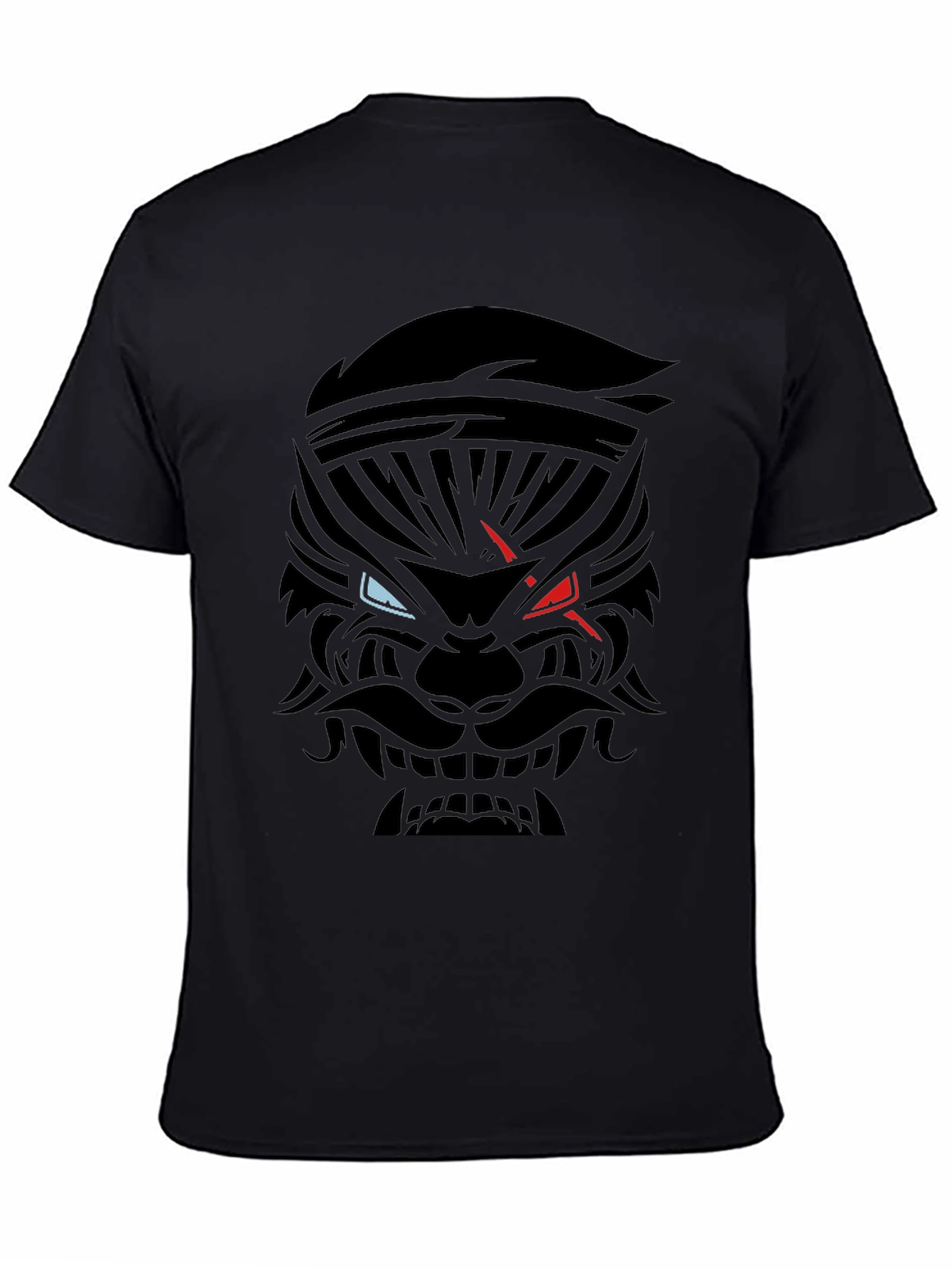 Mens Black Graphic Tee - Warrior Design