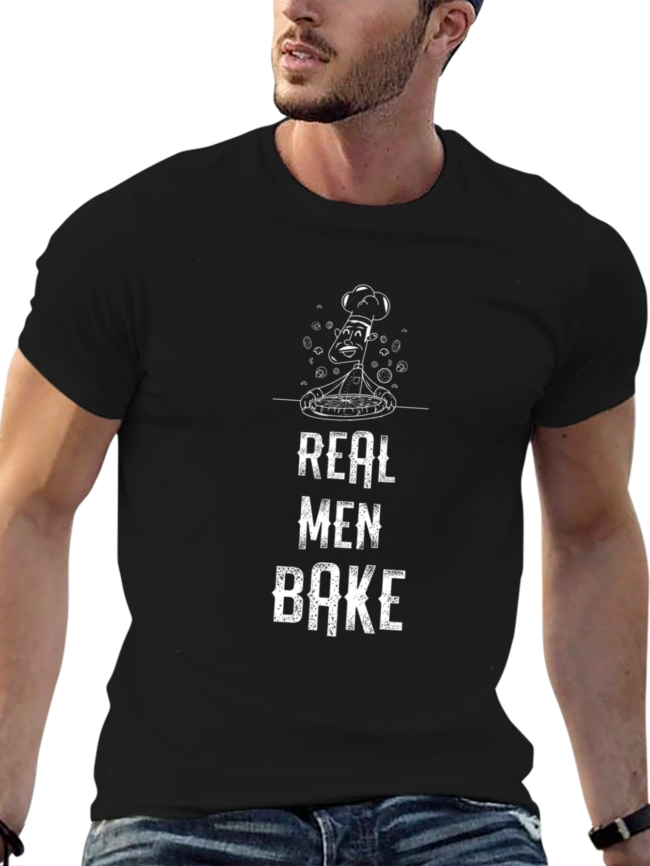 Real Men Bake T-Shirt | Chef Humor Tee