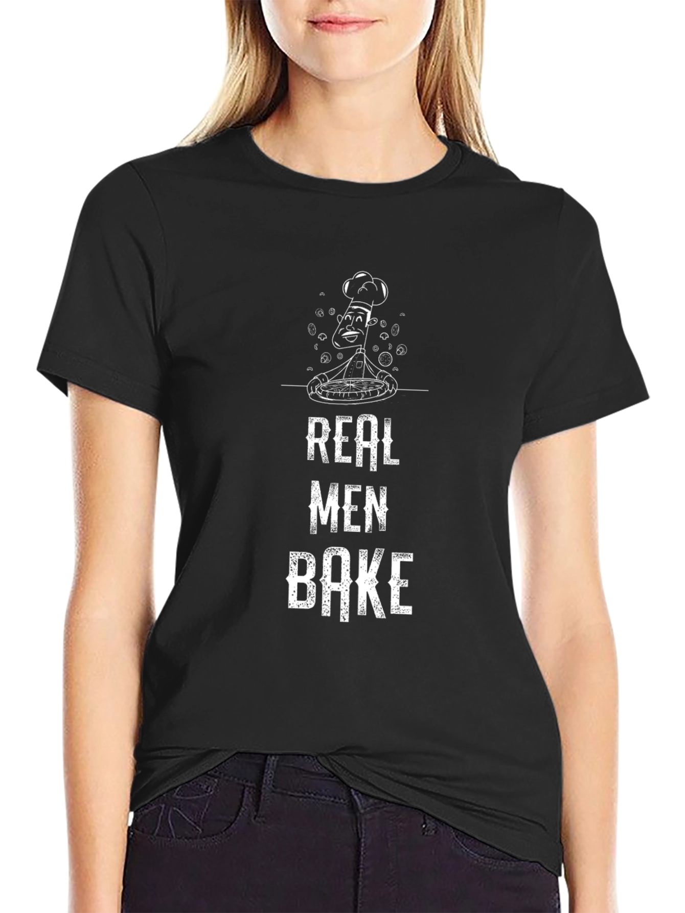 Real Men Bake T-Shirt | Chef Humor Tee