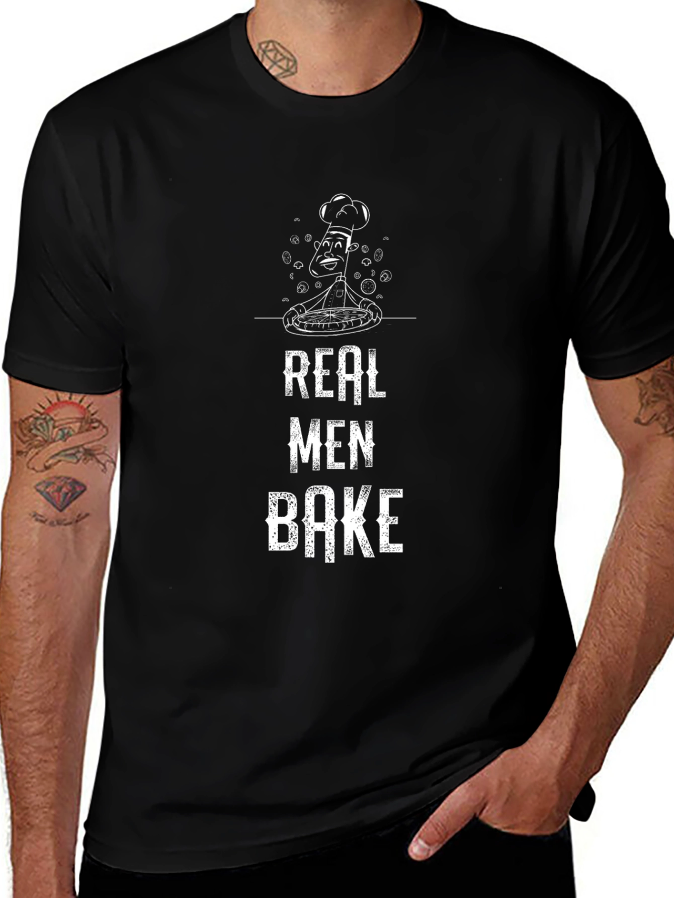 Real Men Bake T-Shirt | Chef Humor Tee