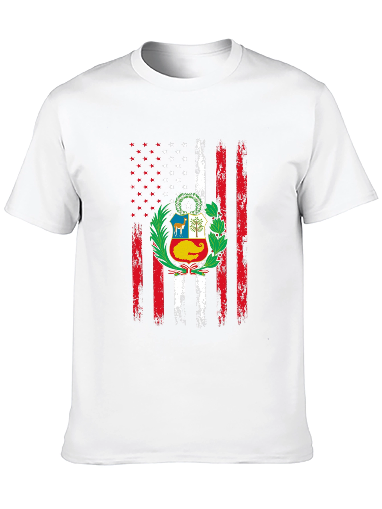 Peruvian American Flag Graphic T-Shirt