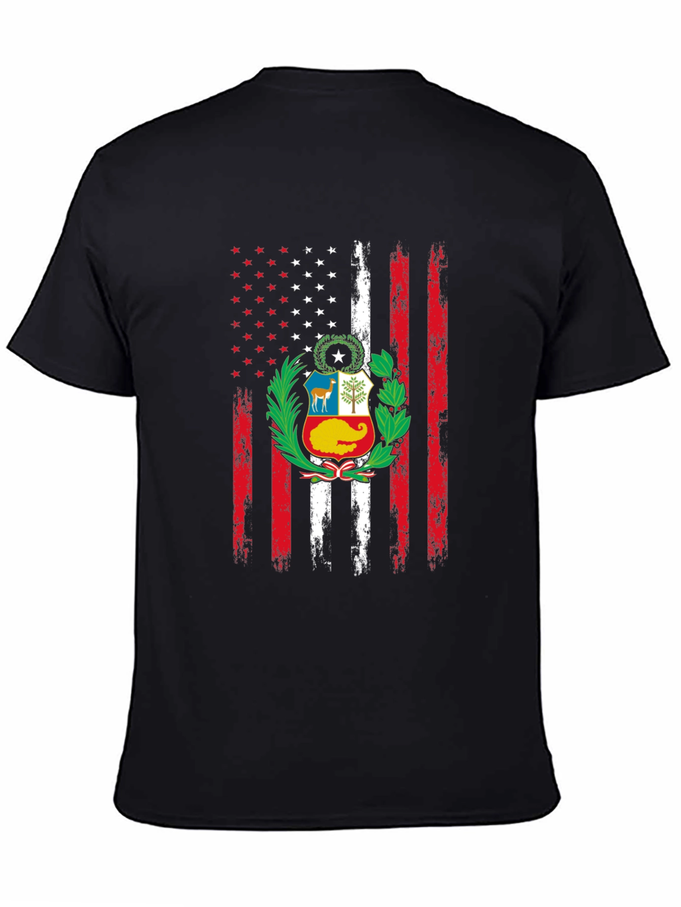 Peruvian American Flag Graphic T-Shirt