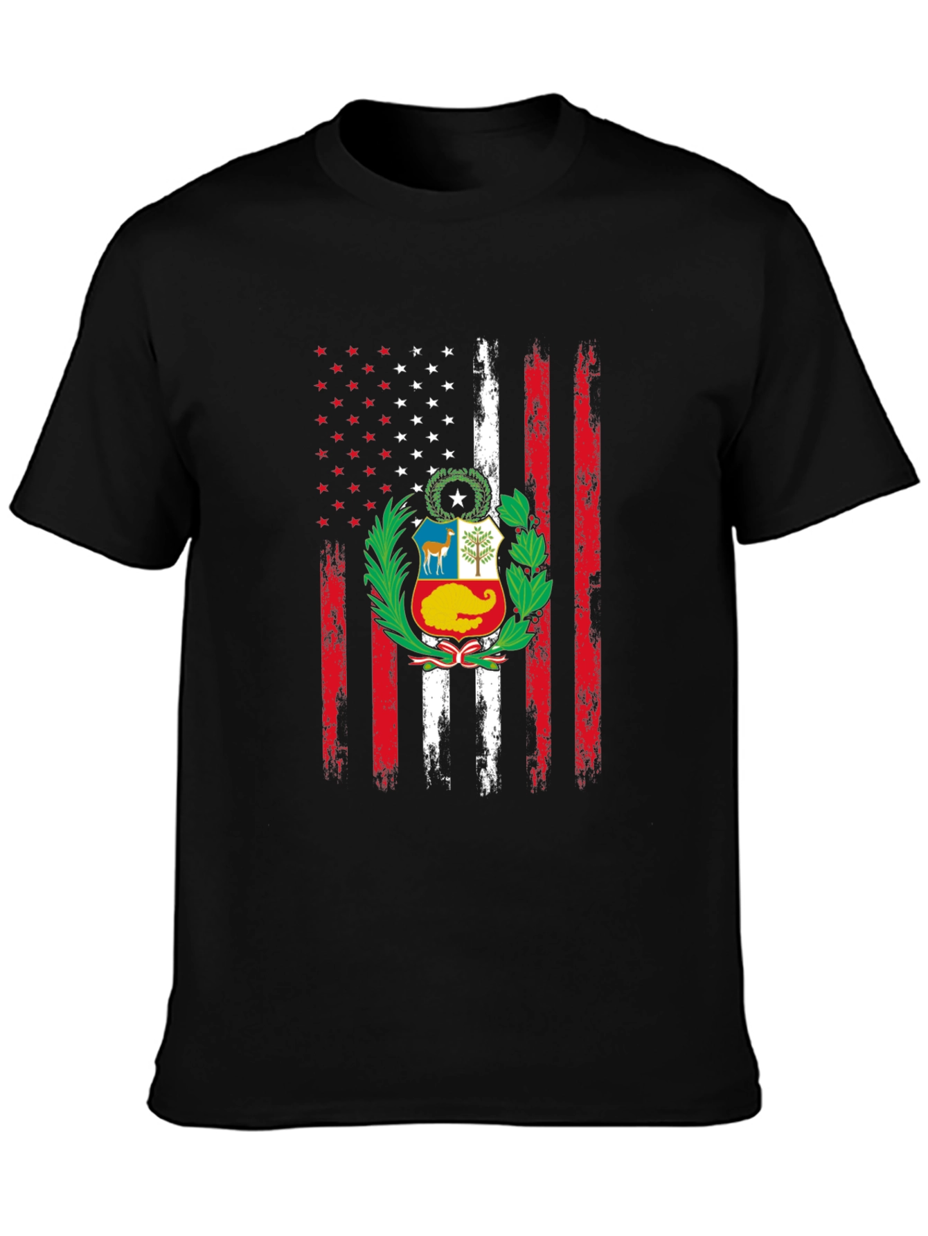 Peruvian American Flag Graphic T-Shirt