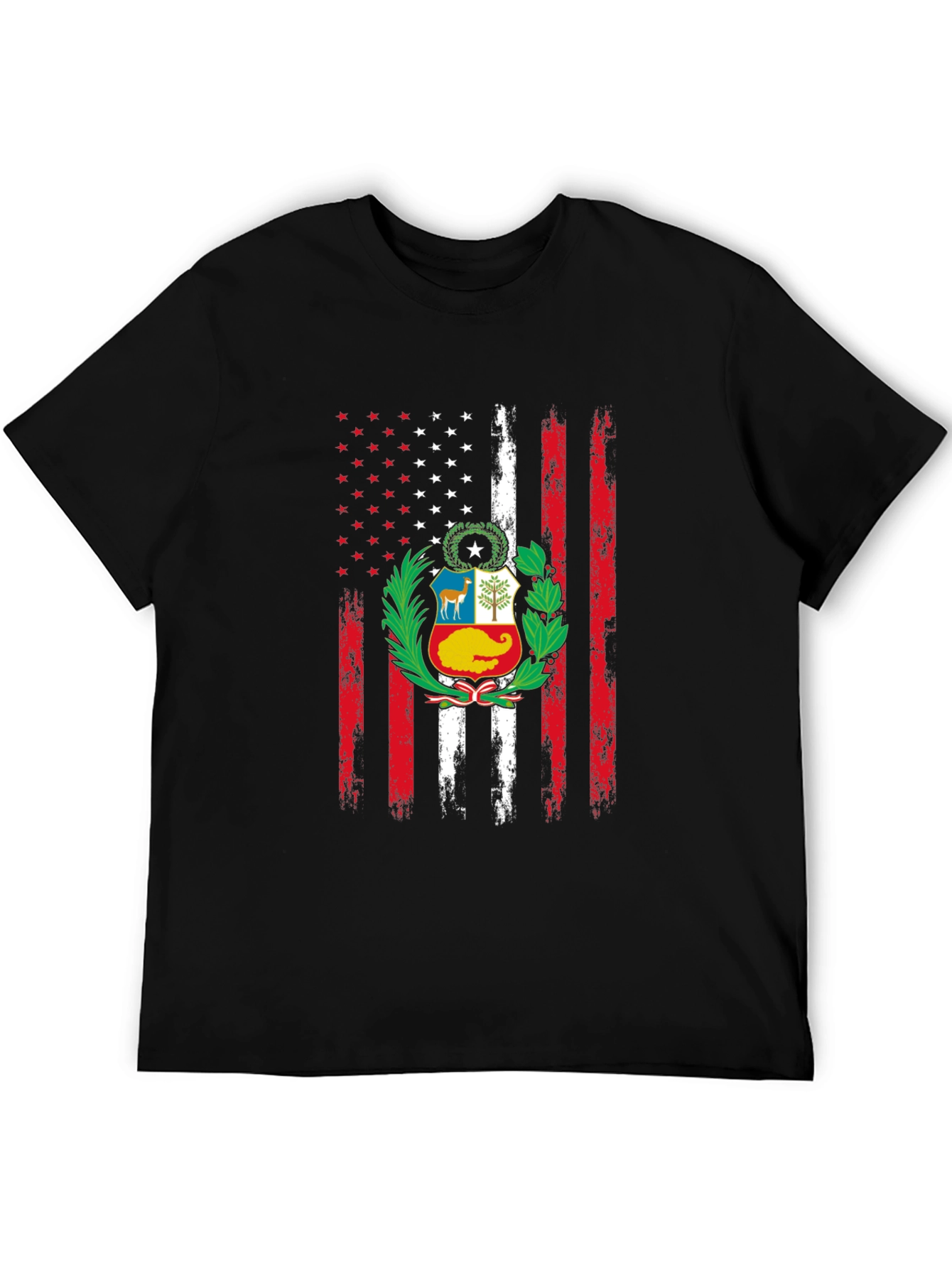 Peruvian American Flag Graphic T-Shirt