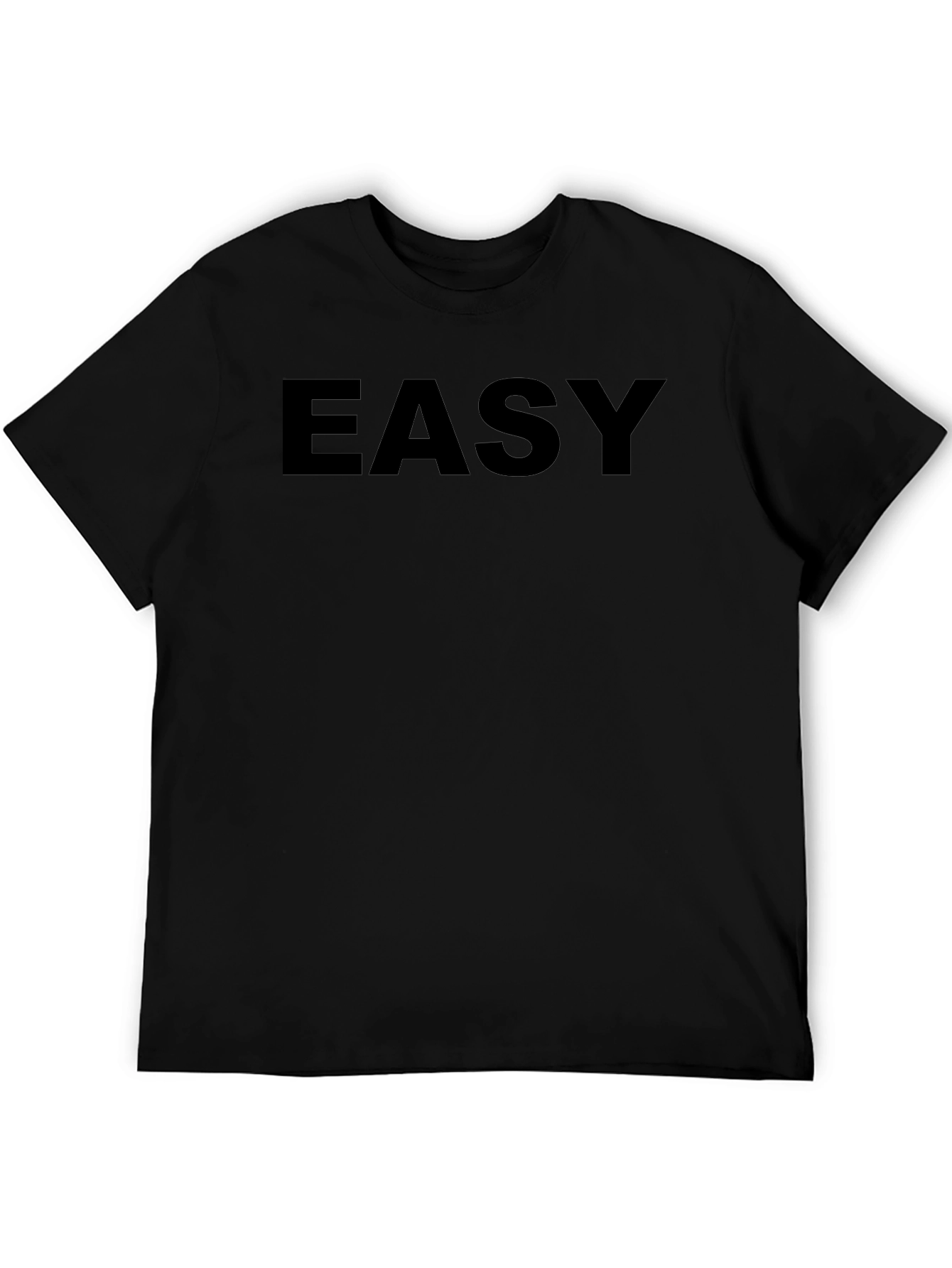 EASY Black Graphic Tee - Casual Comfort