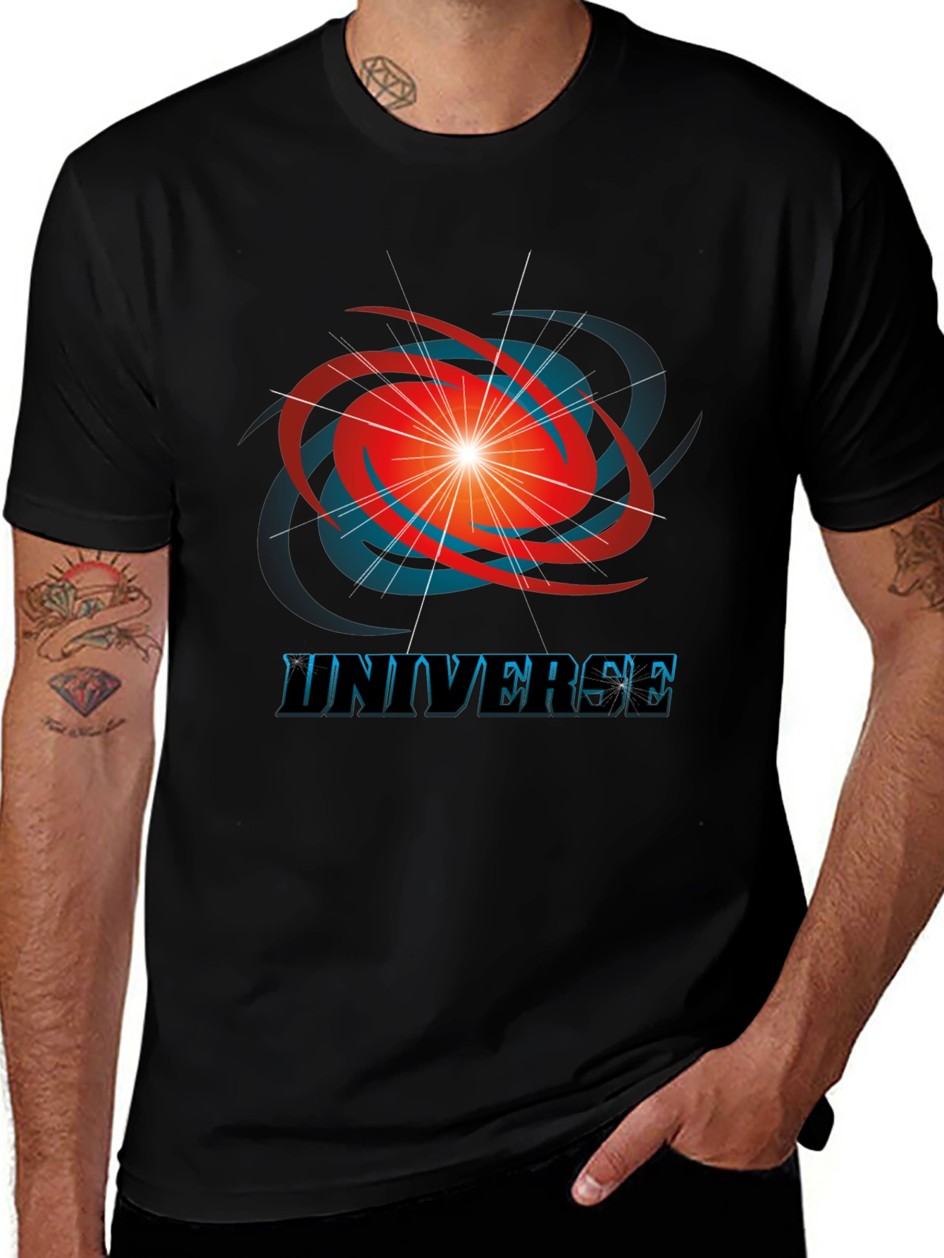 Universe Graphic T-Shirt - Mens Black Tee