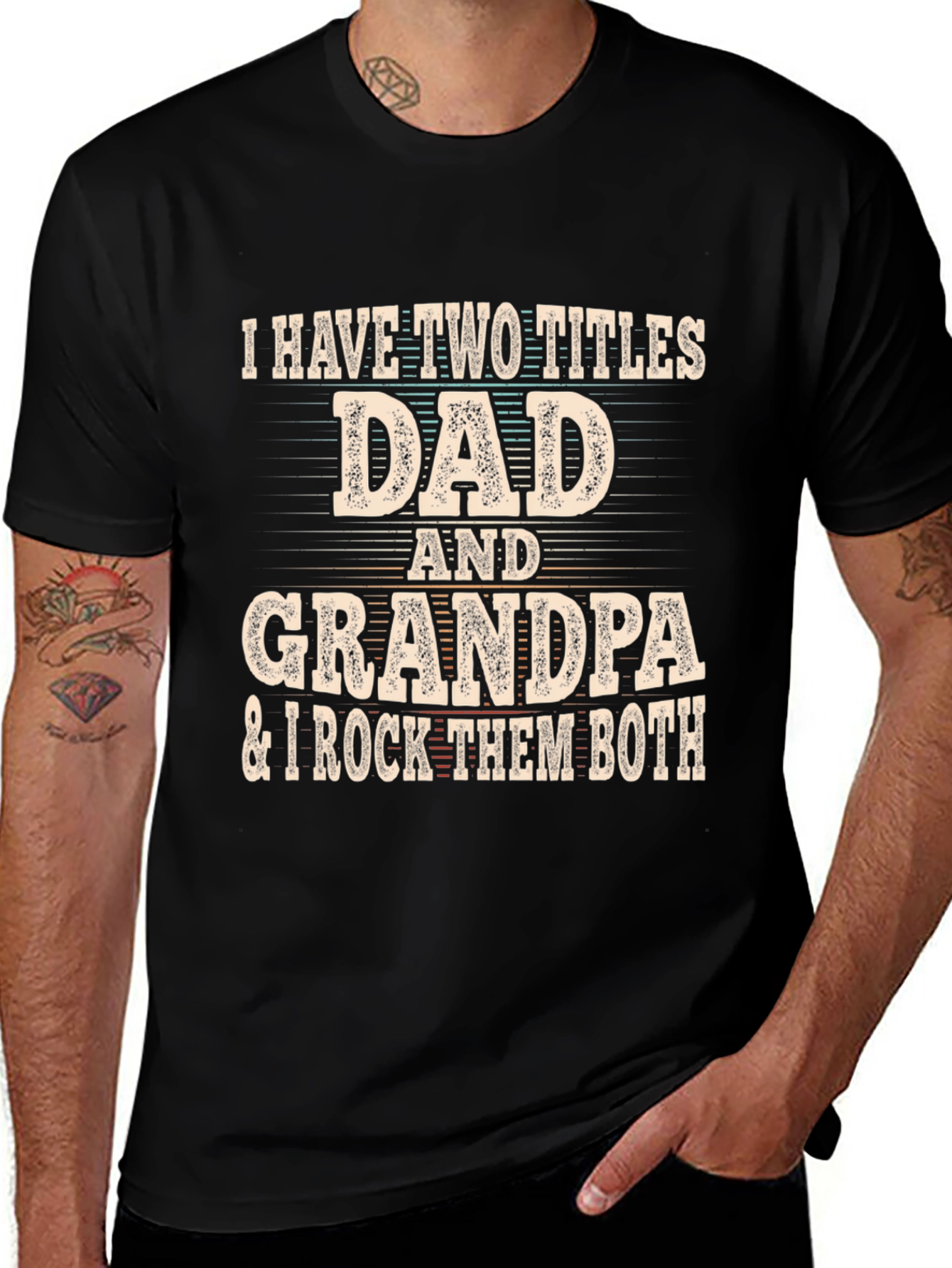 Dad & Grandpa T-Shirt - I Rock Them Both!