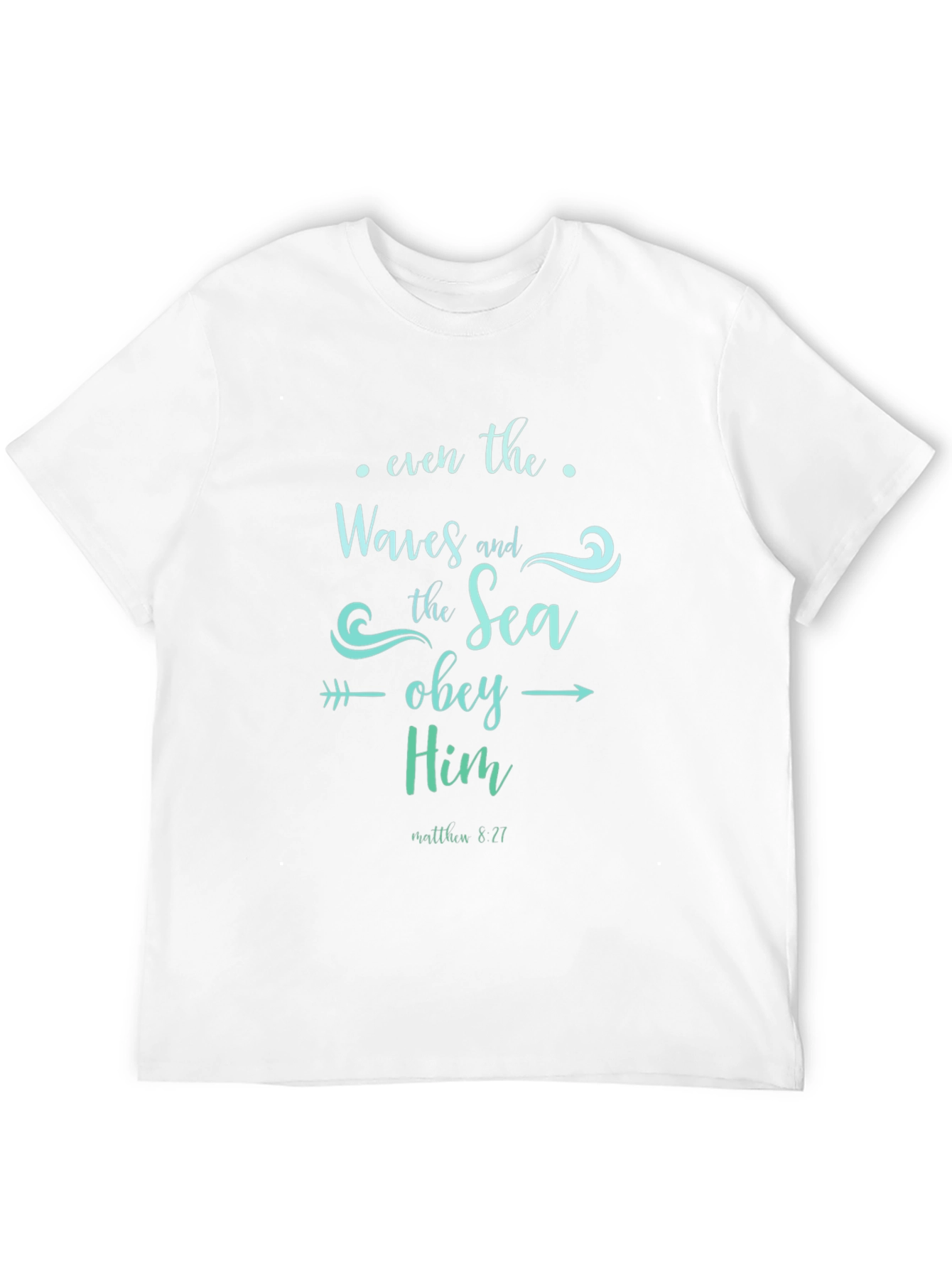 Christian Waves and Sea Obey Him Black T-Shirt