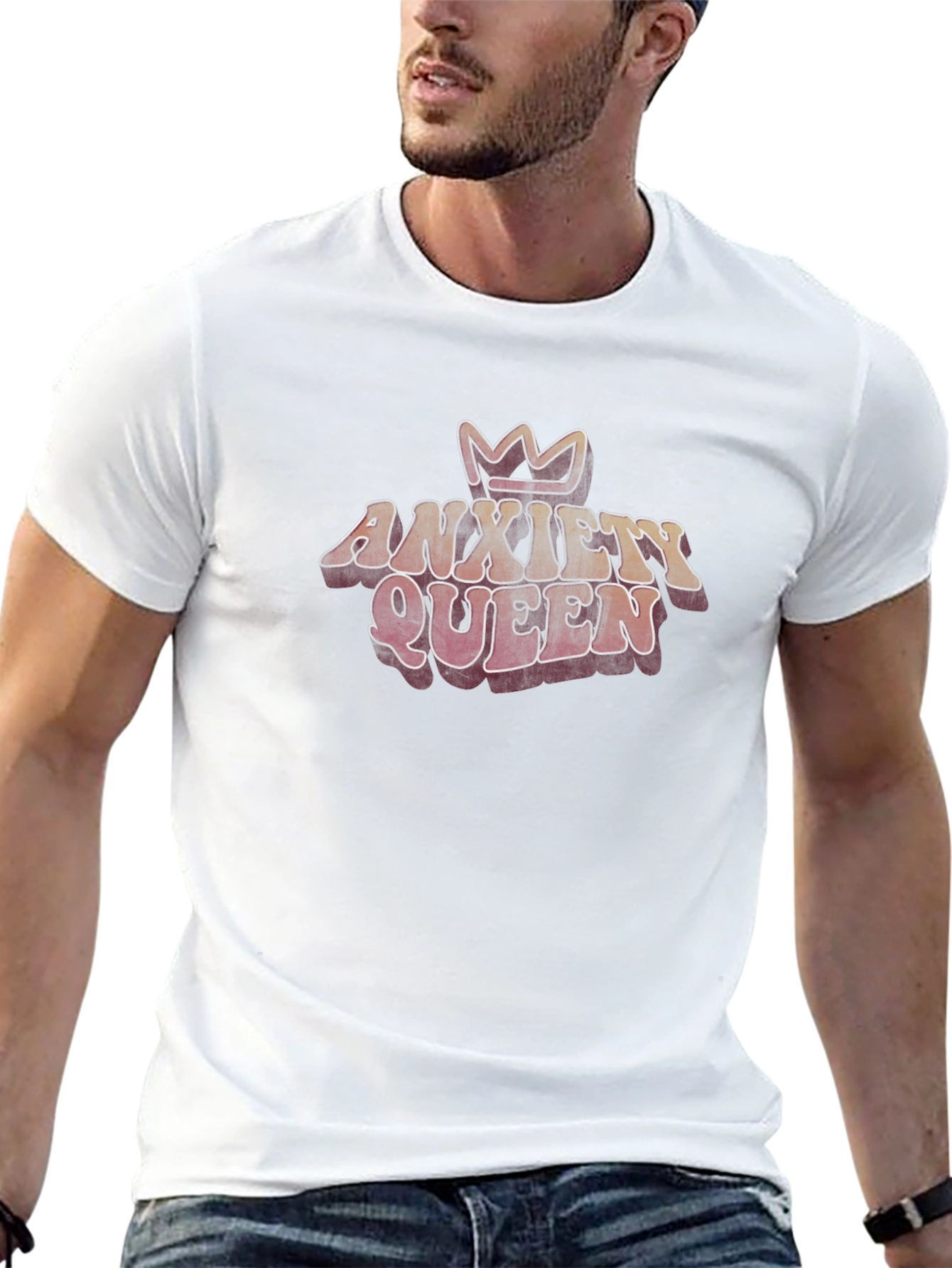 Anxiety Queen Graphic Tee - Trendy Crew Neck T-Shirt