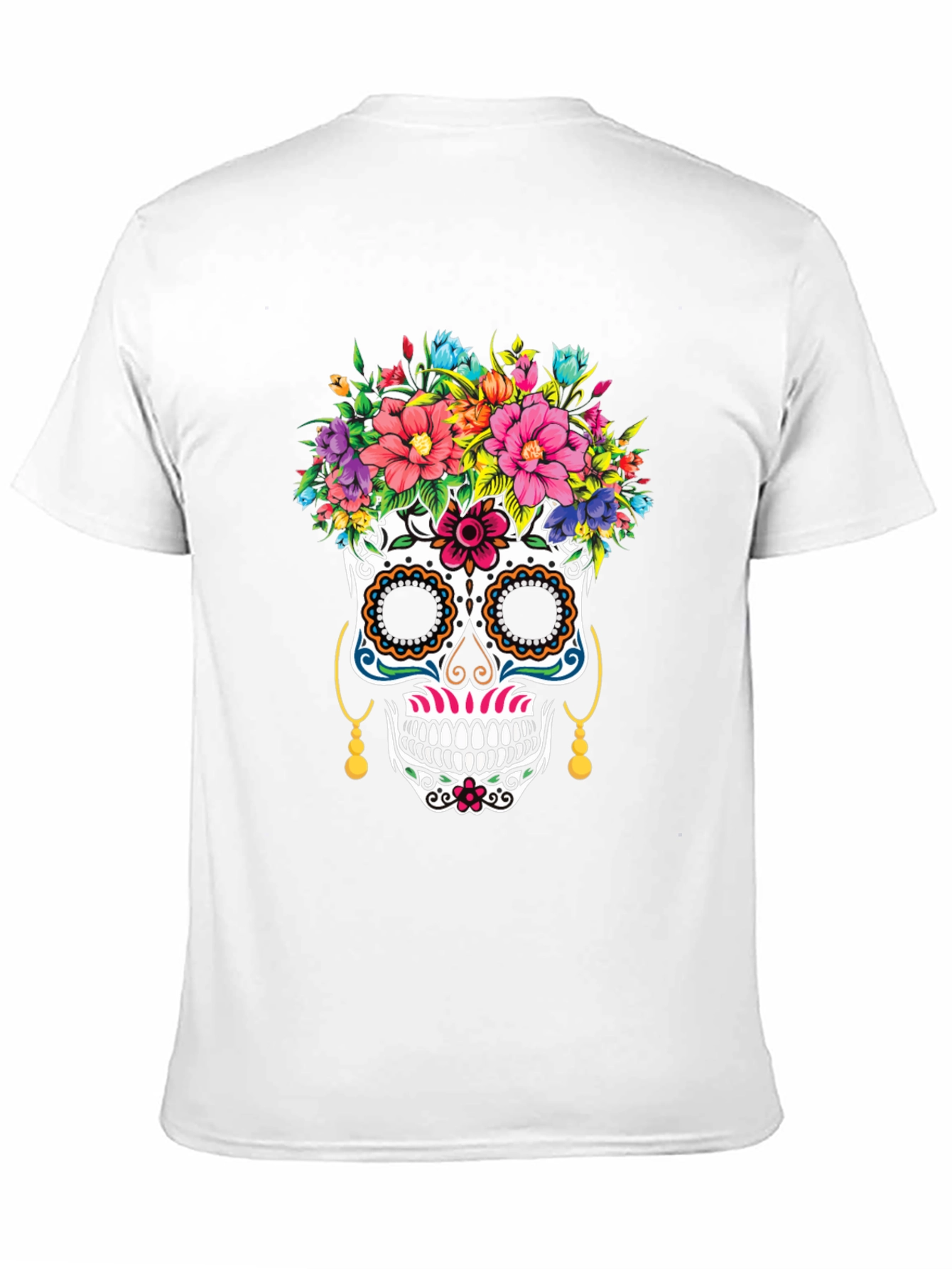 Sugar Skull Floral T-Shirt Day of the Dead