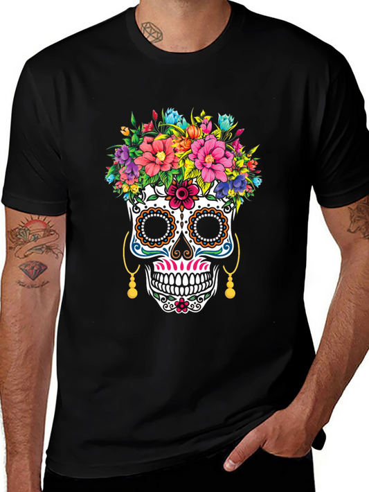Sugar Skull Floral T-Shirt Day of the Dead