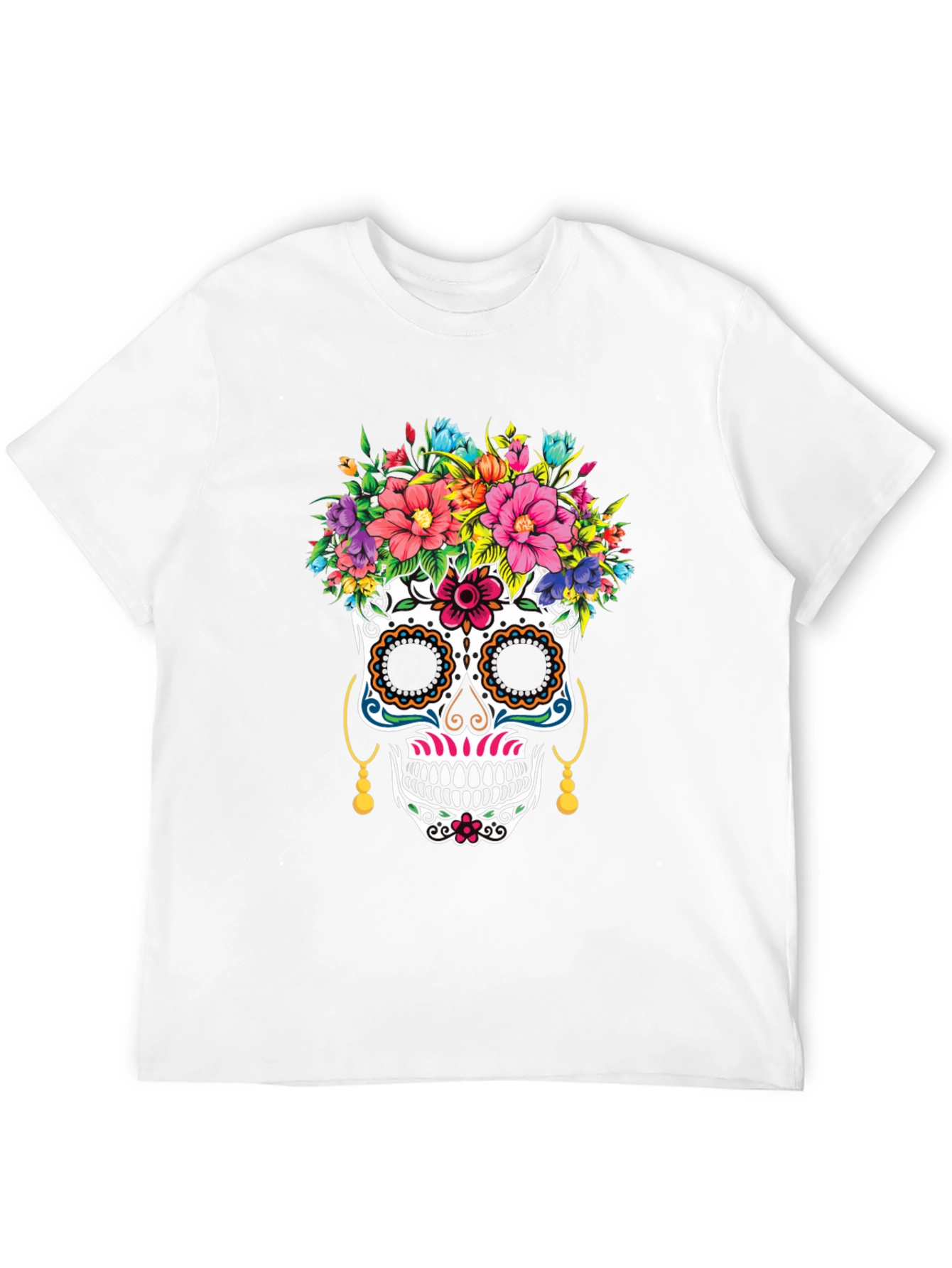 Sugar Skull Floral T-Shirt Day of the Dead