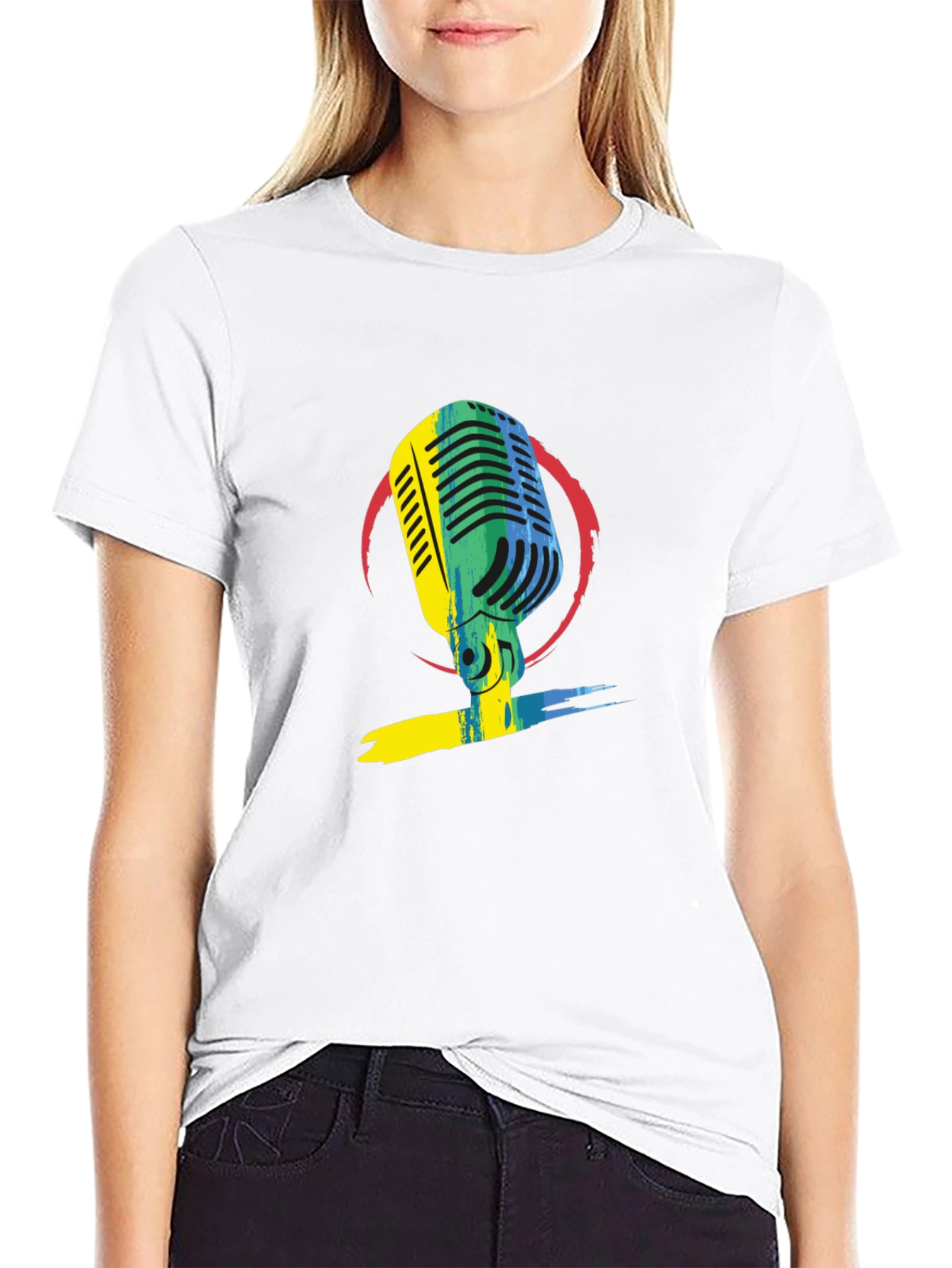 Retro Microphone Graphic Tee - Stylish Music Lover T-Shirt