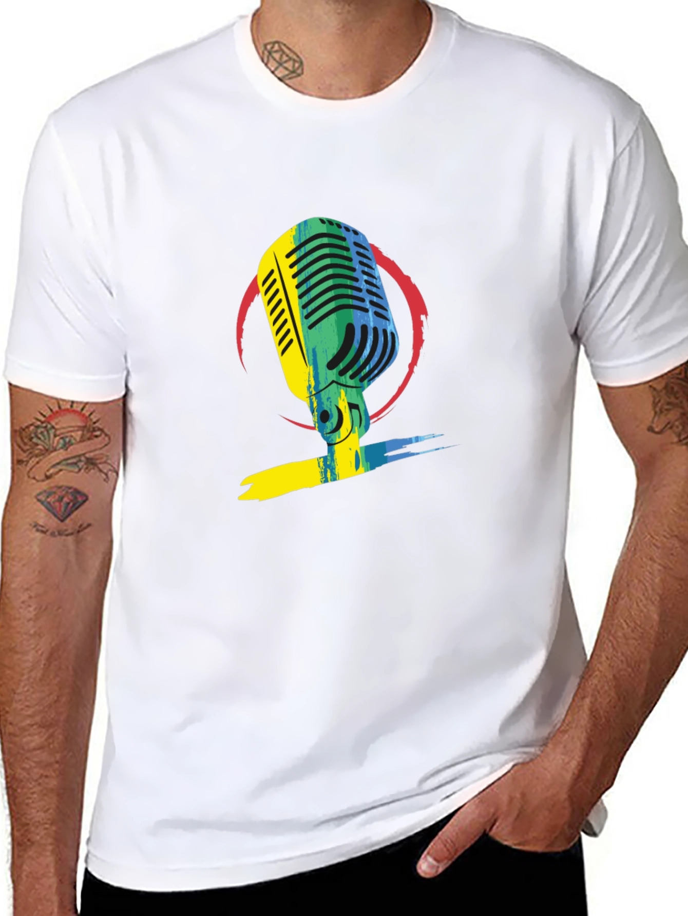 Retro Microphone Graphic Tee - Stylish Music Lover T-Shirt
