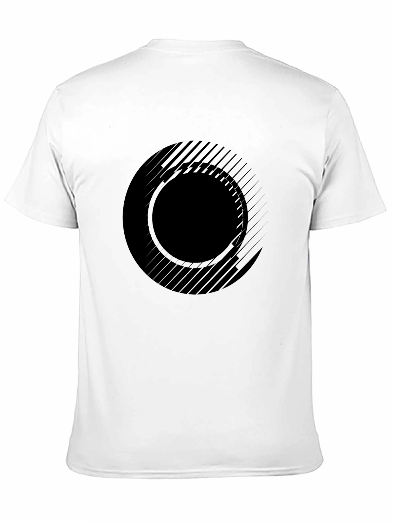 Abstract Circle Graphic Tee - Modern Black T-Shirt