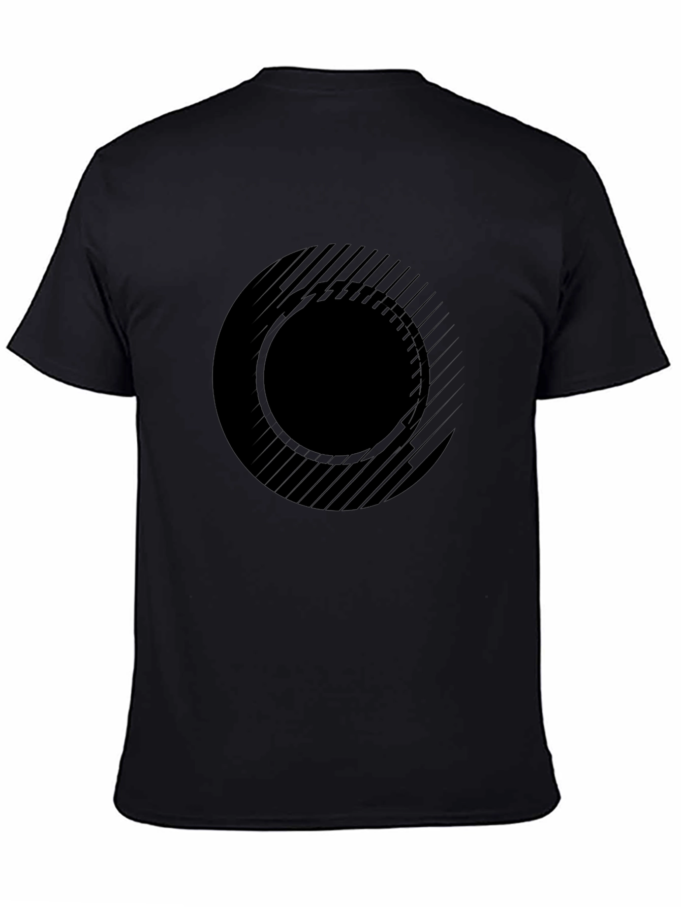 Abstract Circle Graphic Tee - Modern Black T-Shirt
