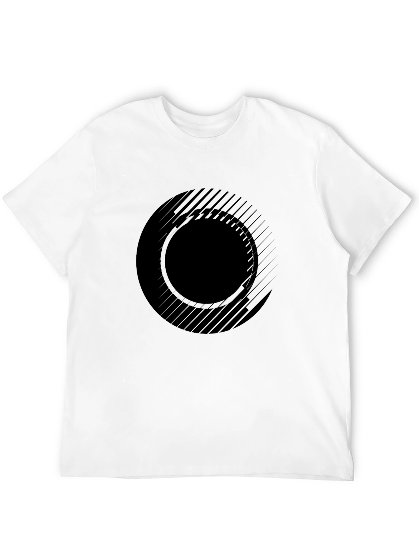 Abstract Circle Graphic Tee - Modern Black T-Shirt