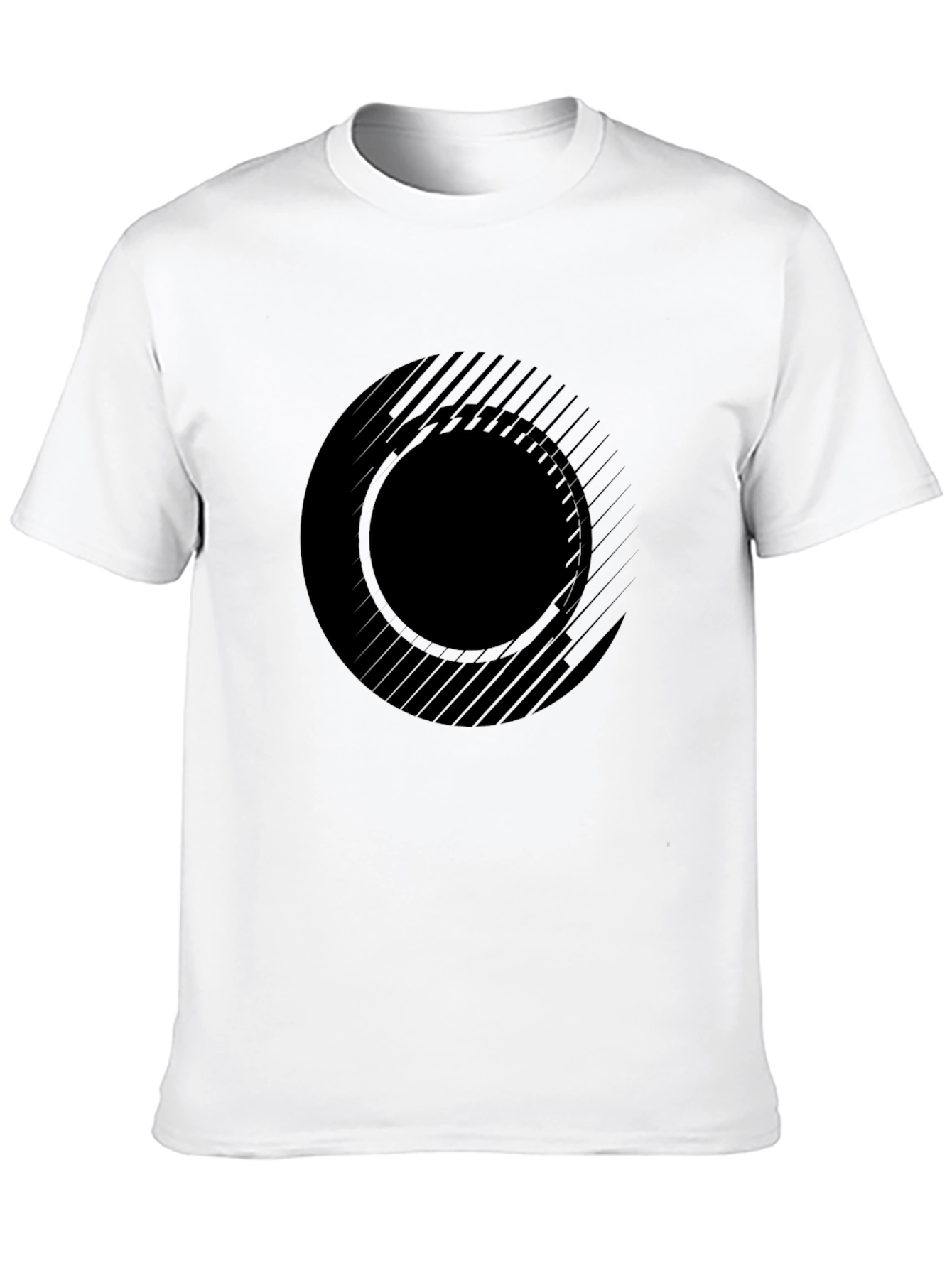 Abstract Circle Graphic Tee - Modern Black T-Shirt