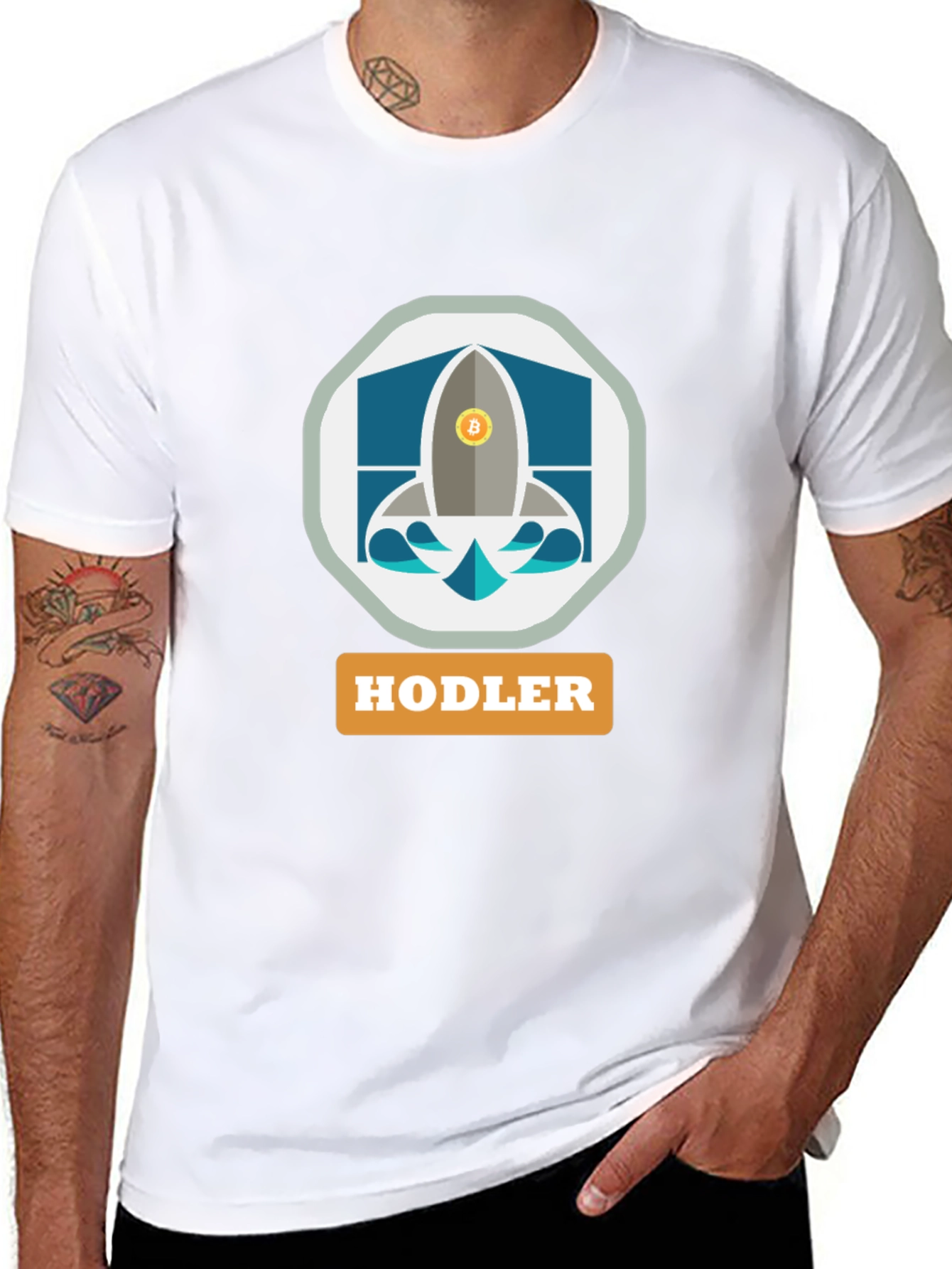 Bitcoin HODLER Rocket T-Shirt - Crypto Investor Apparel
