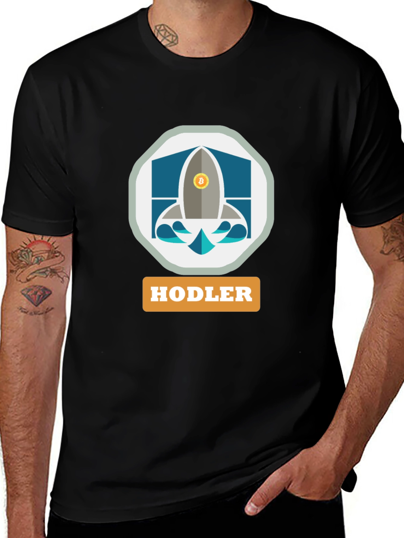 Bitcoin HODLER Rocket T-Shirt - Crypto Investor Apparel