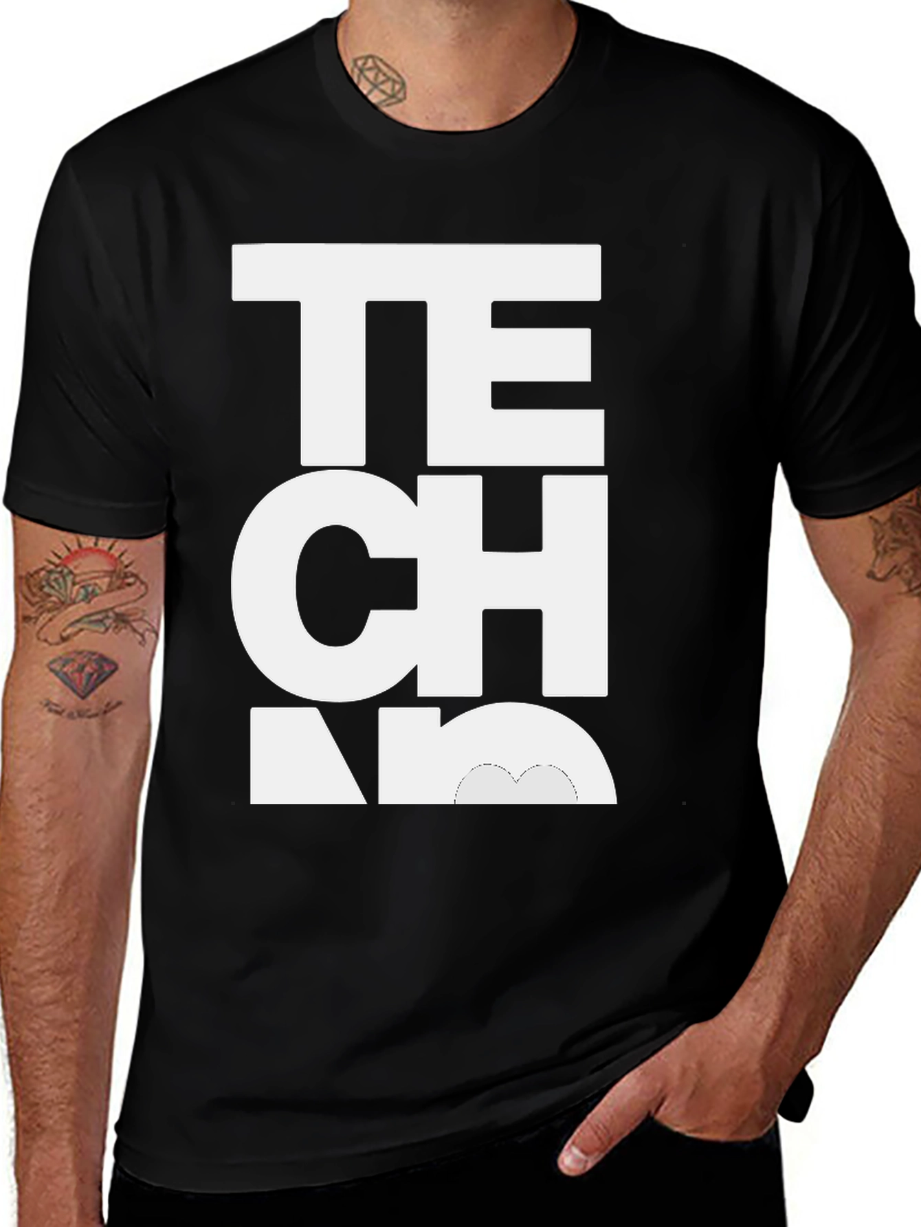 Techno Music Black T-Shirt