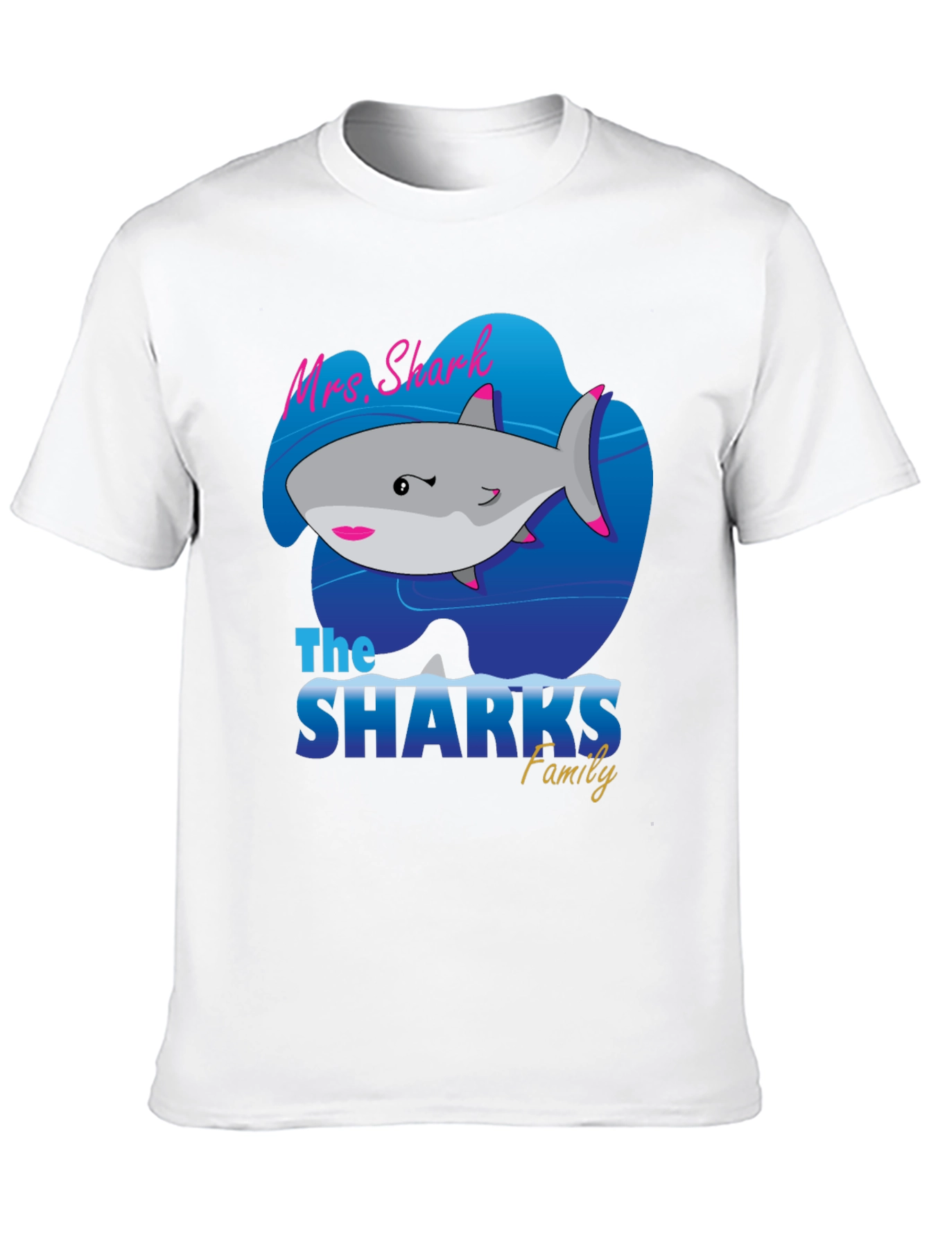 Mrs. Shark Family Graphic T-Shirt