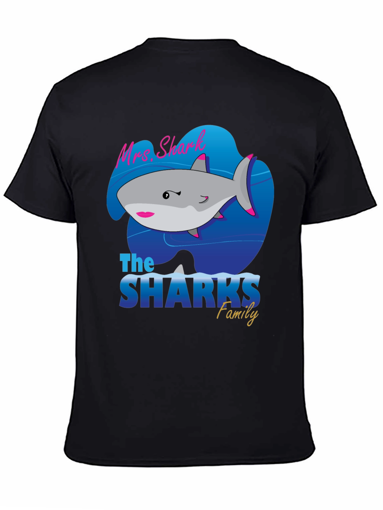 Mrs. Shark Family Graphic T-Shirt