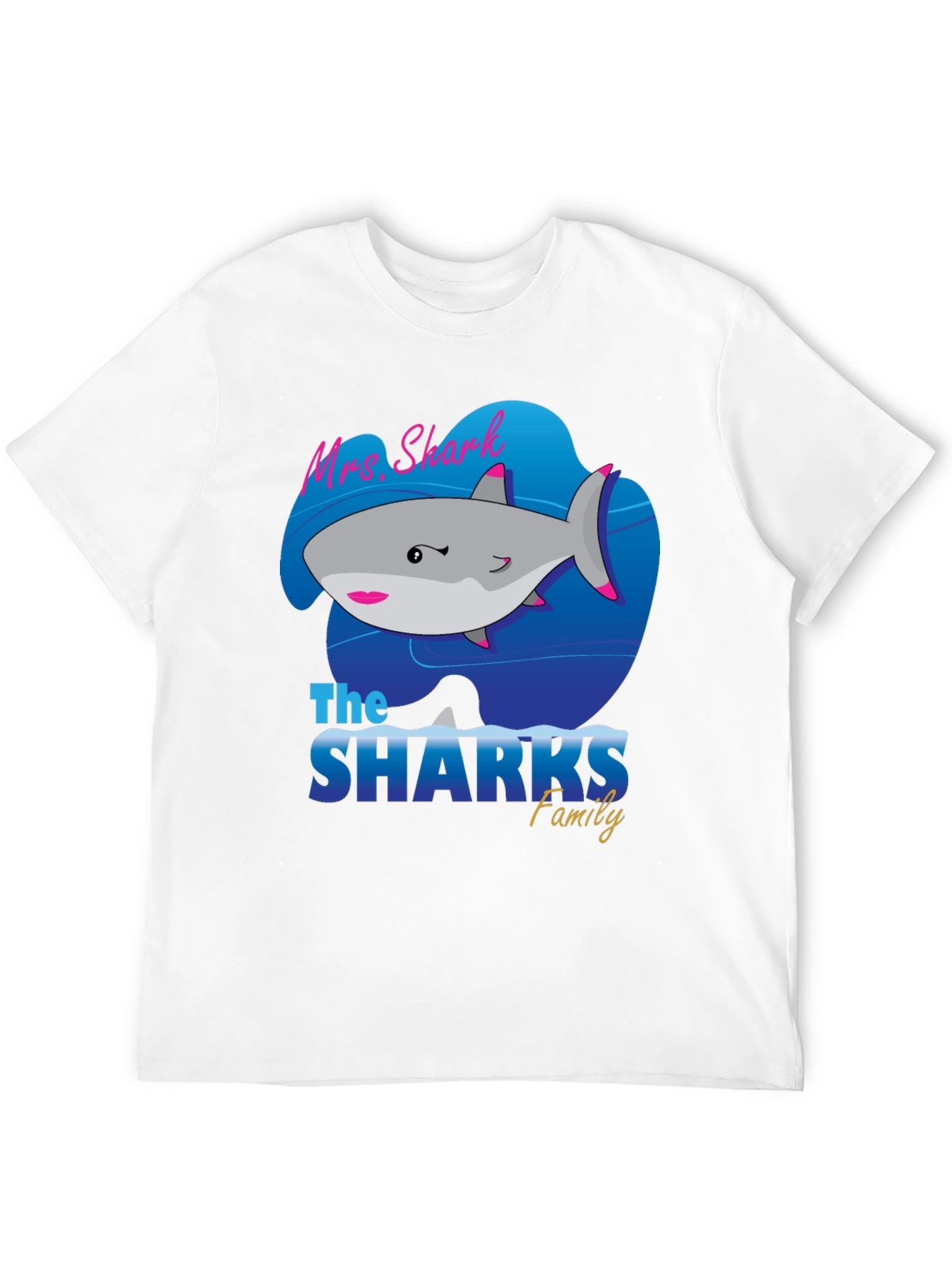 Mrs. Shark Family Graphic T-Shirt