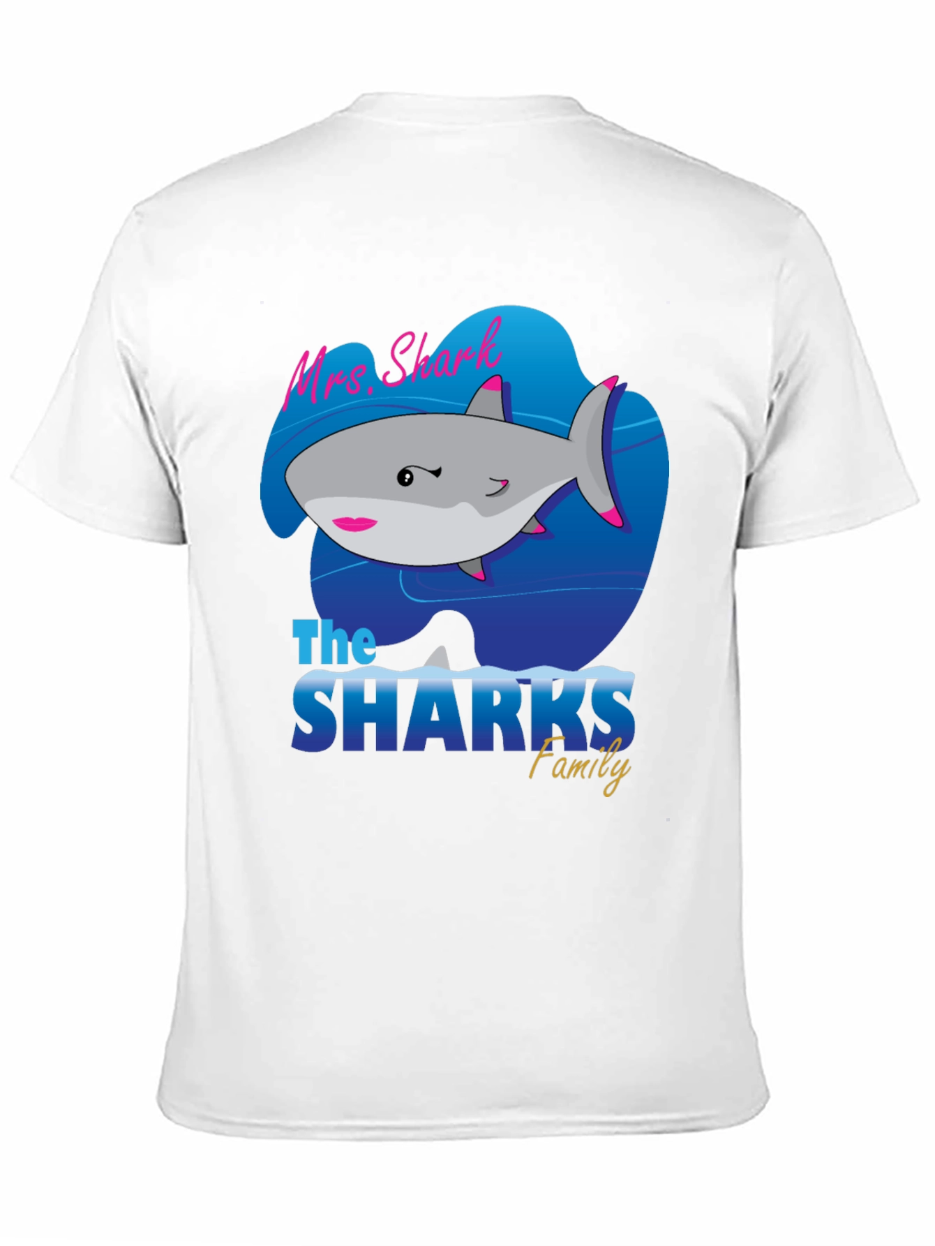 Mrs. Shark Family Graphic T-Shirt