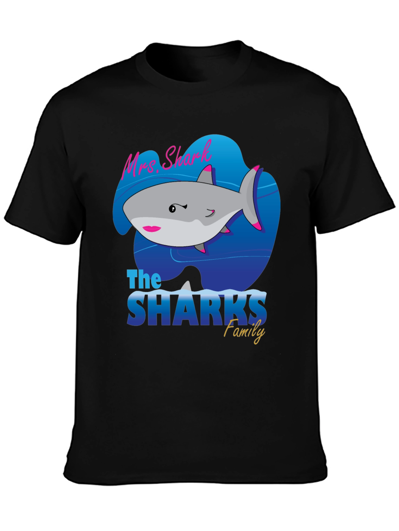 Mrs. Shark Family Graphic T-Shirt
