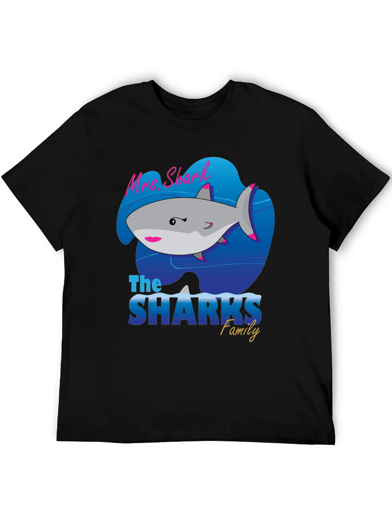 Mrs. Shark Family Graphic T-Shirt