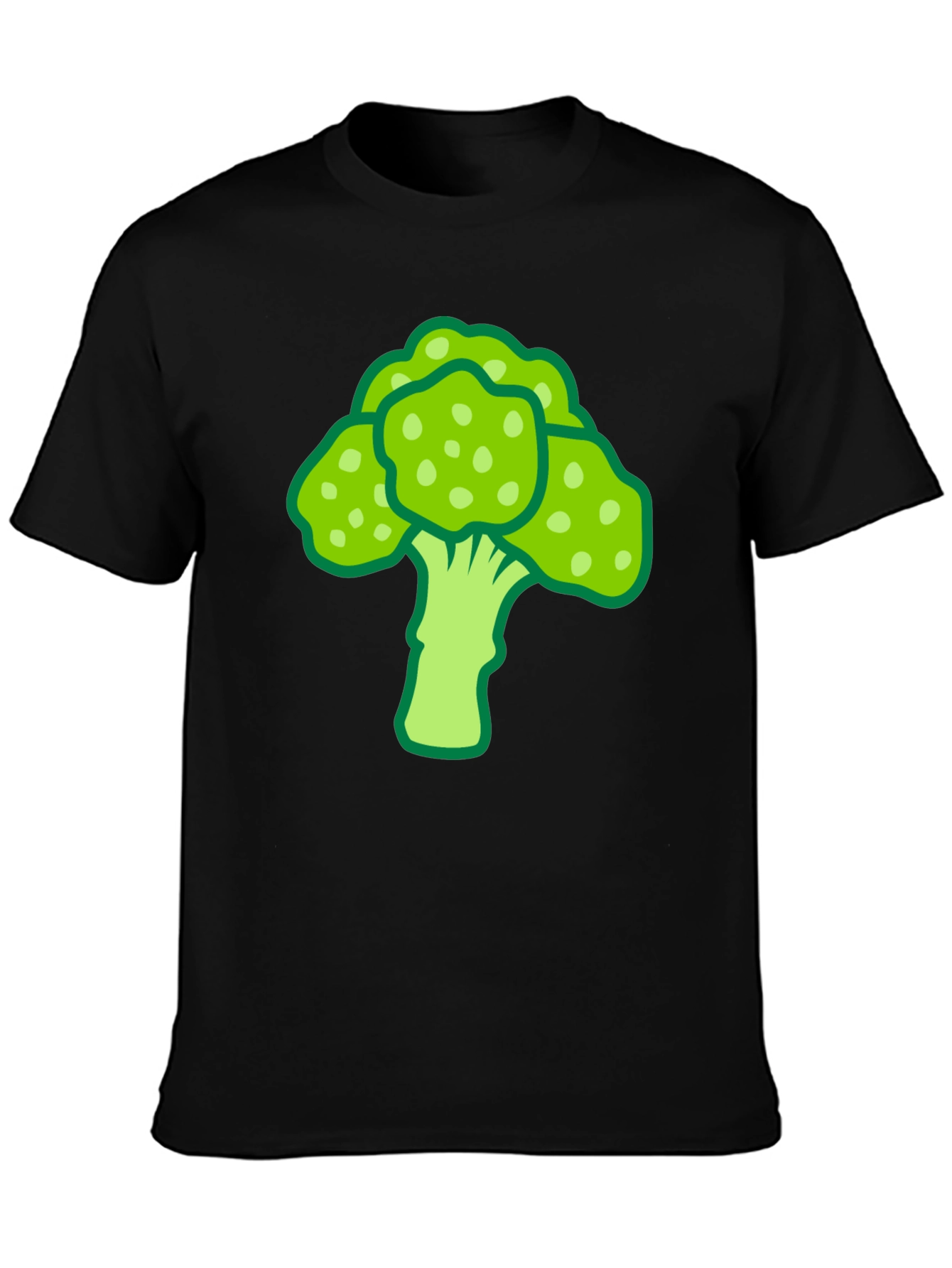 Broccoli Graphic Print Black T-Shirt