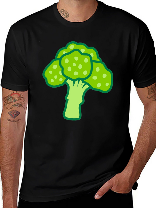 Broccoli Graphic Print Black T-Shirt