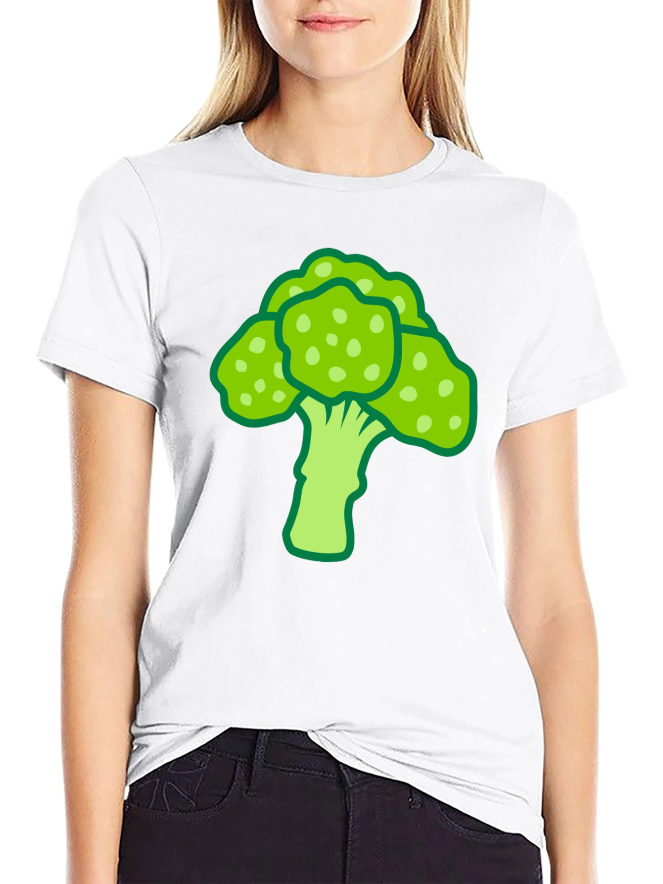Broccoli Graphic Print Black T-Shirt