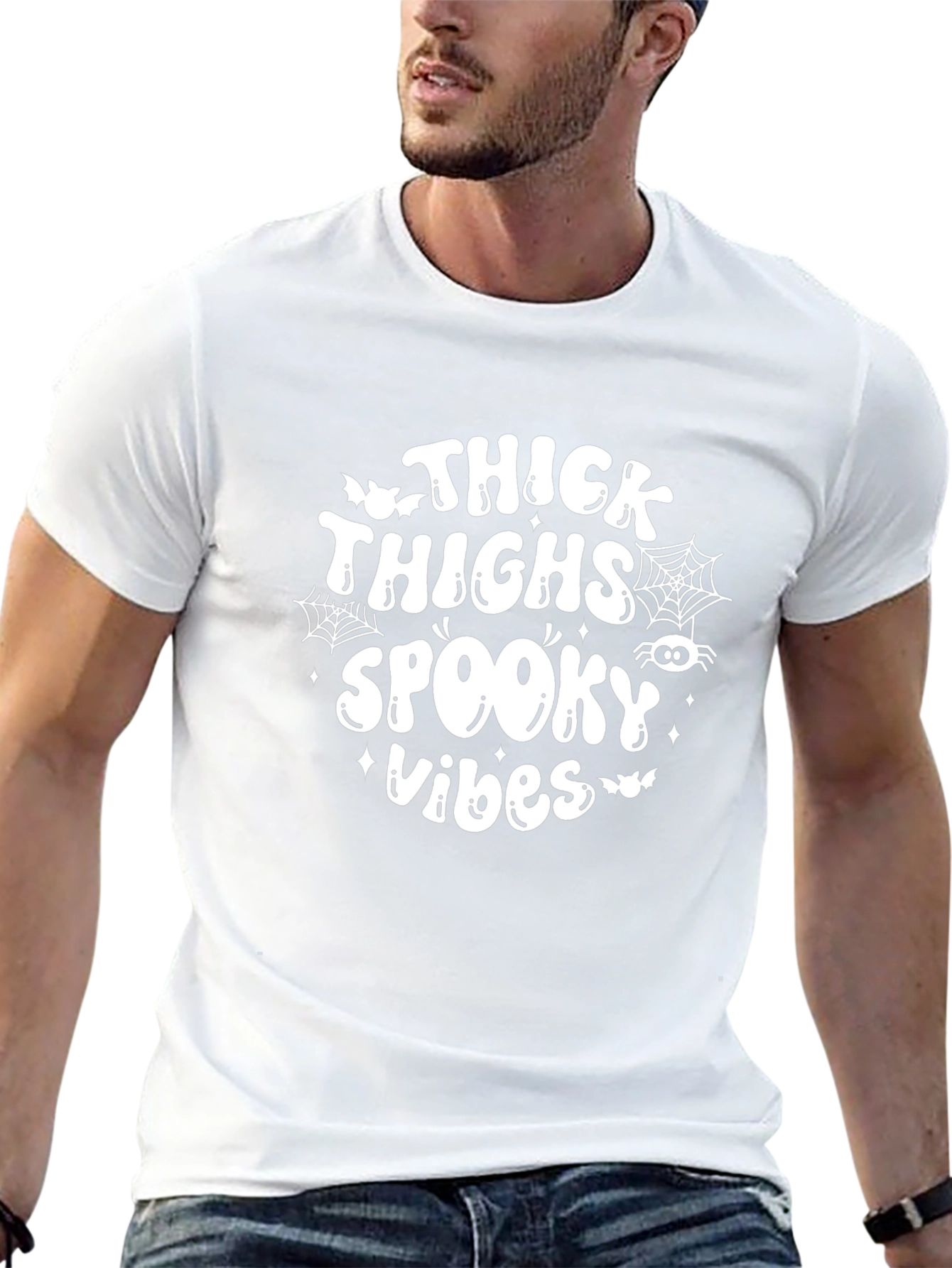 Thick Thighs Spooky Vibes Graphic Tee
